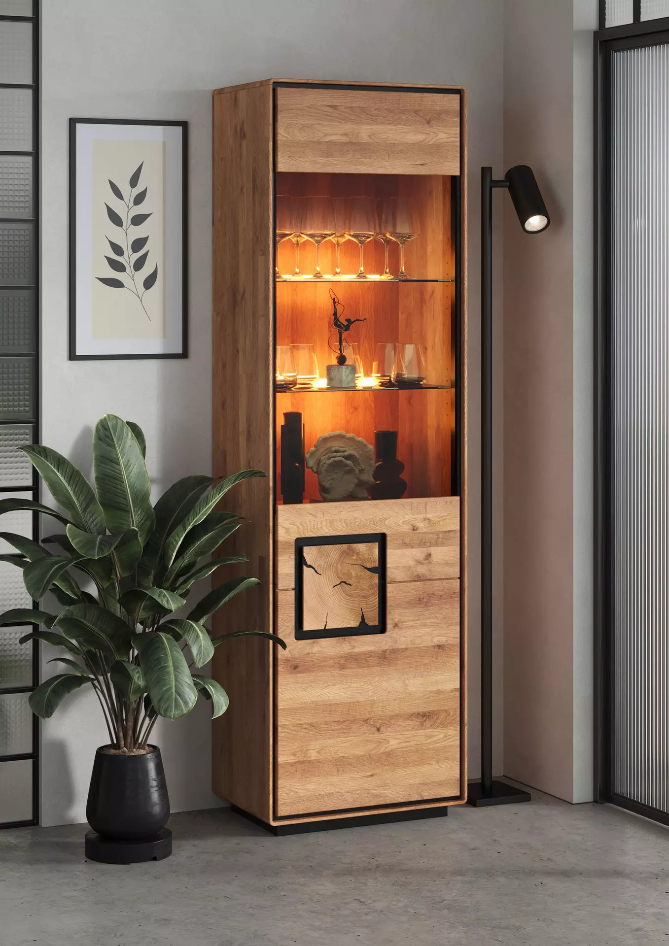 Vitrine WZ-0625 GK Möbel Holz 40 x 203 x 60 cm