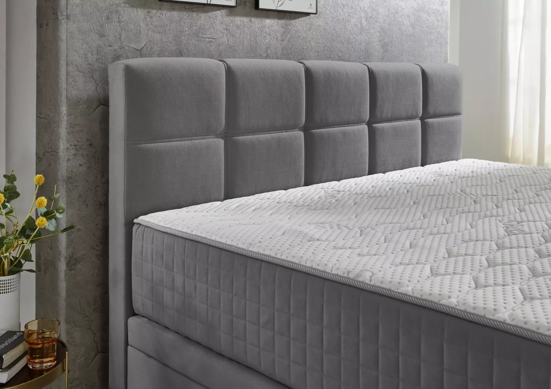 Boxspringbett BX2590 Sun Garden Textil 180 x 114 x 213 cm
