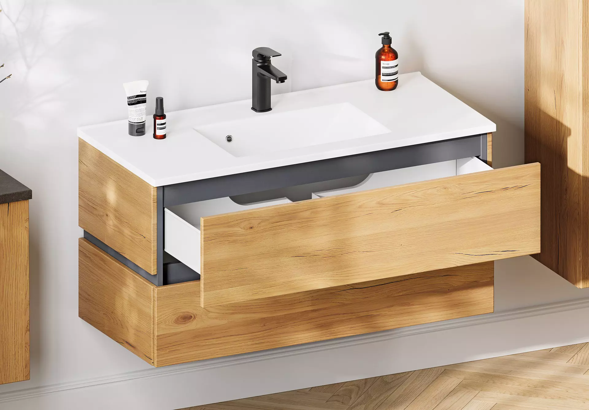 Waschtischunterschrank Caribu Vito Holzwerkstoff 
