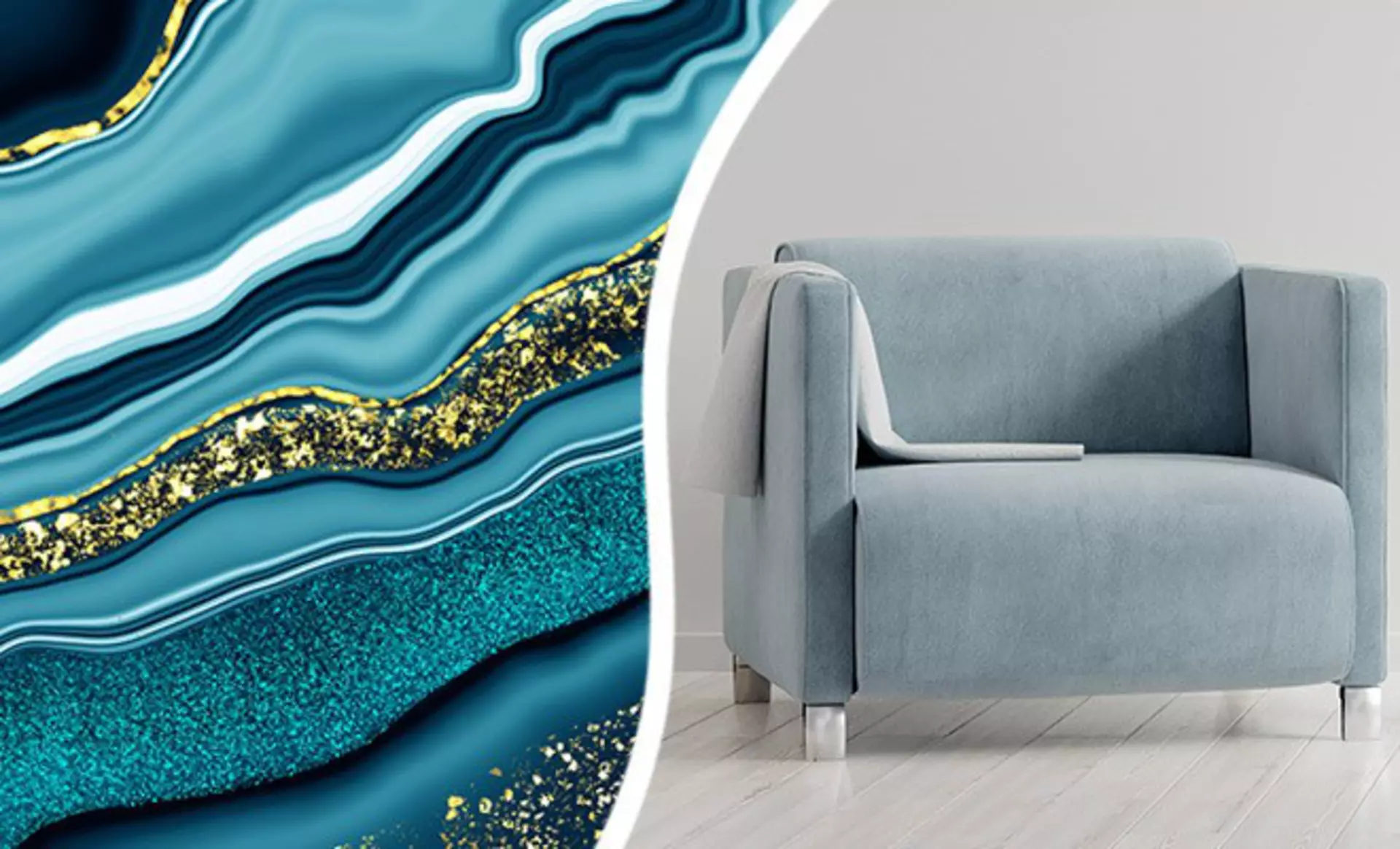 Trendfarbe hellblau im Fokus. Lassen Sie sich von den Wohntrends2024 inspirieren!