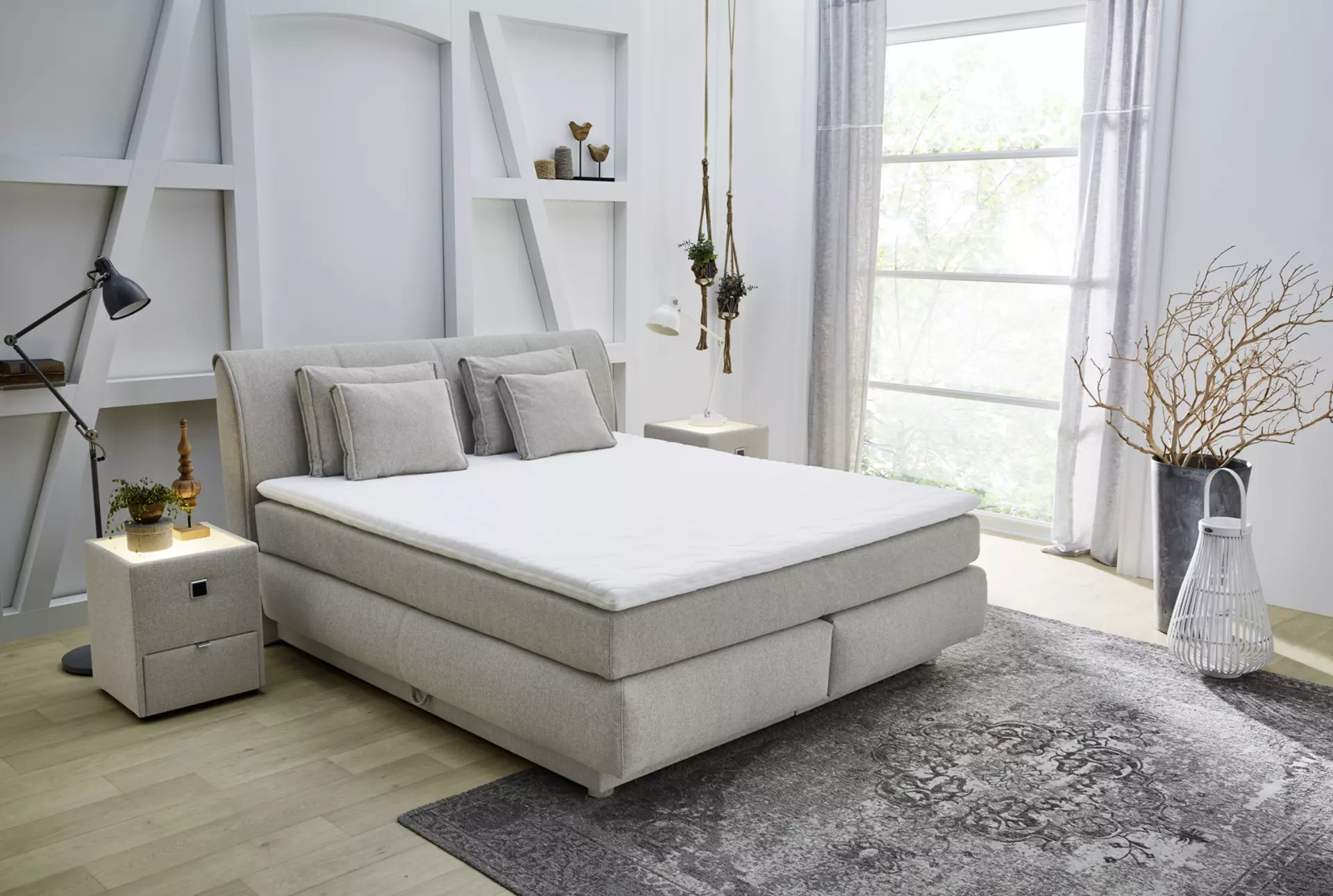 Boxspringbett Carla Mix Dreamoro Textil 189 x 112 x 223 cm