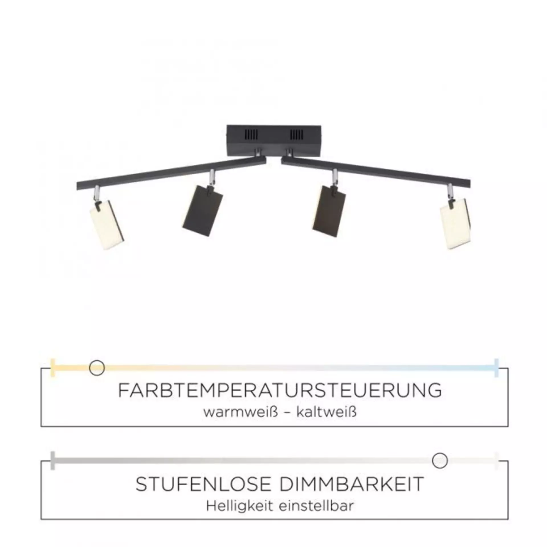 Deckenspot PURE-MIRA Paul Neuhaus Metall 101 x 23 x 7 cm
