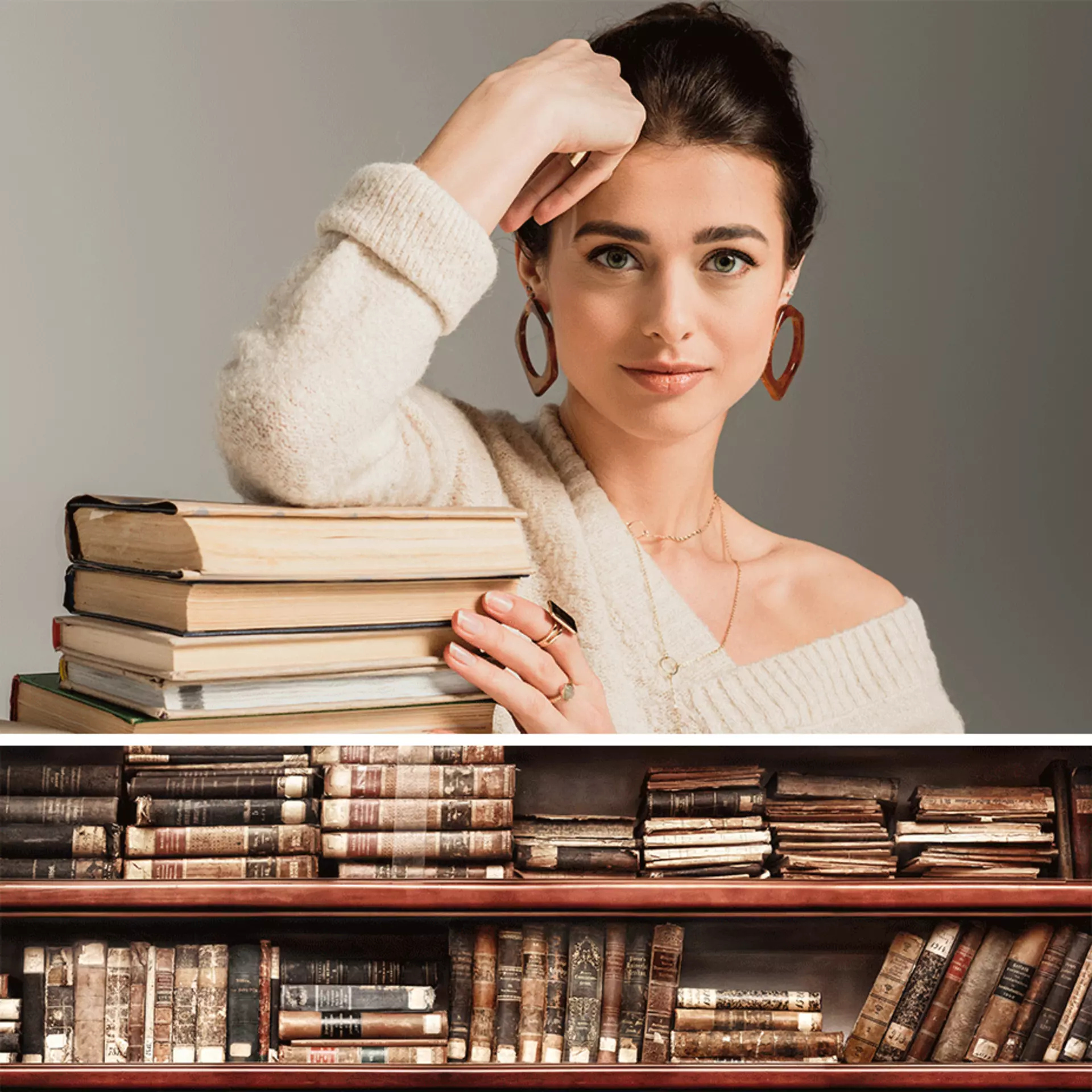 Junge Frau mit Büchern