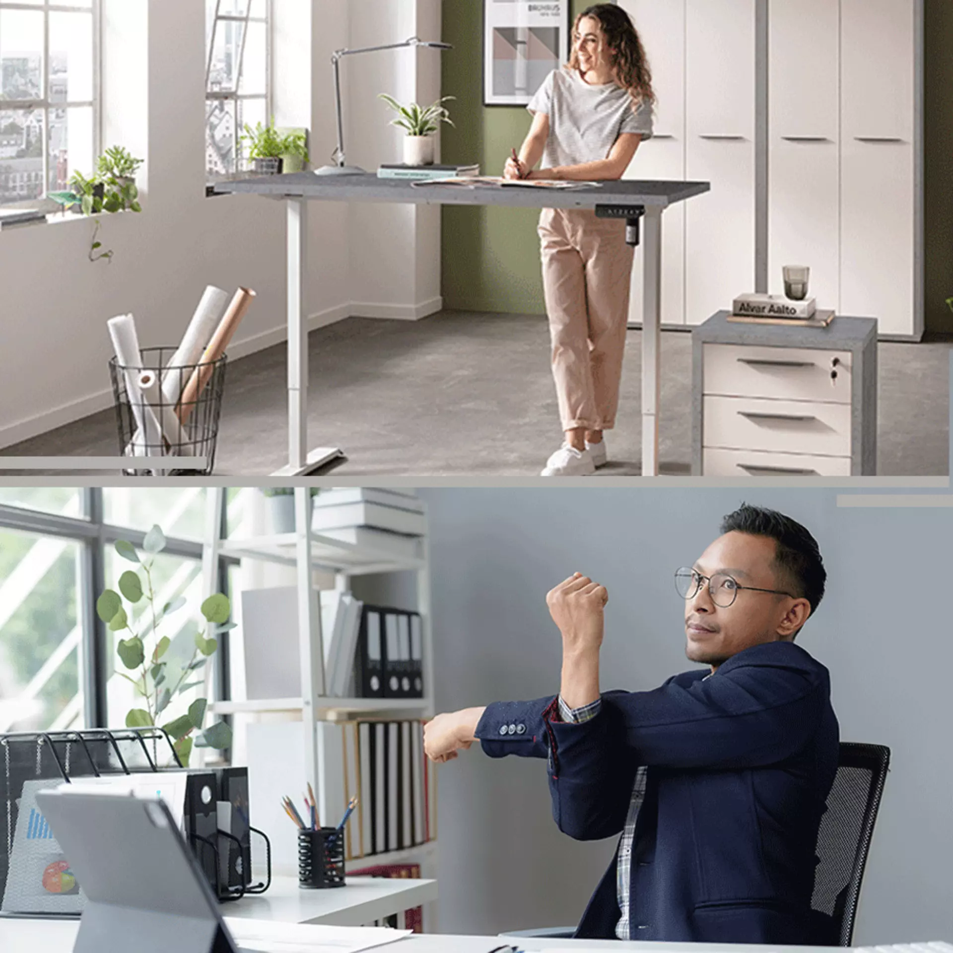 Desktop Banner für die Inspirationseite ergnomie am Arbeitsplatz