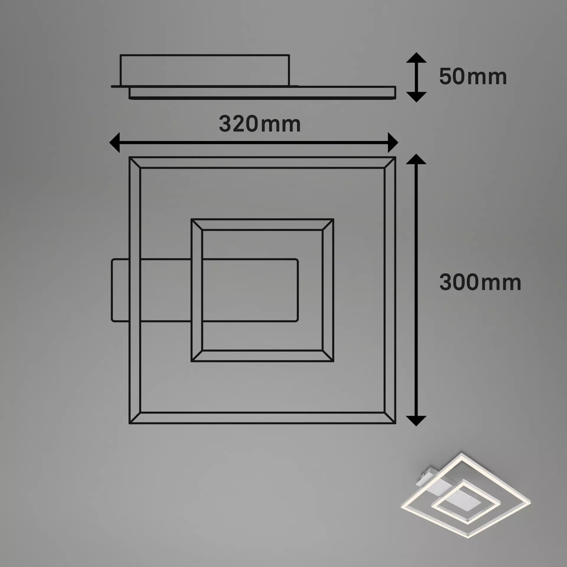 Deckenleuchte NICI Briloner Metall 32 x 4 x 30 cm