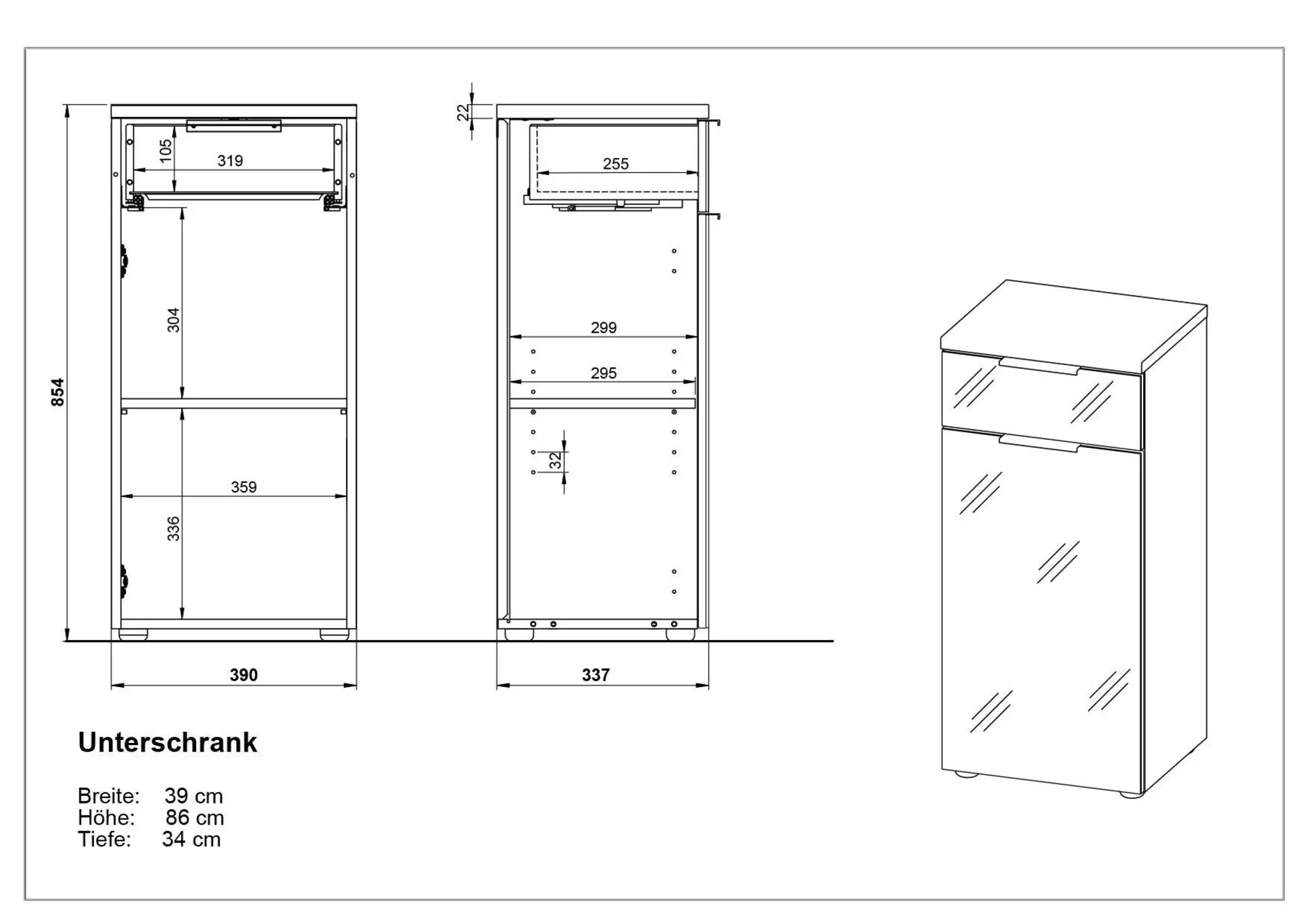 Badmöbelset GW-PESCARA Germania Metall 58 x 34 x 70 cm