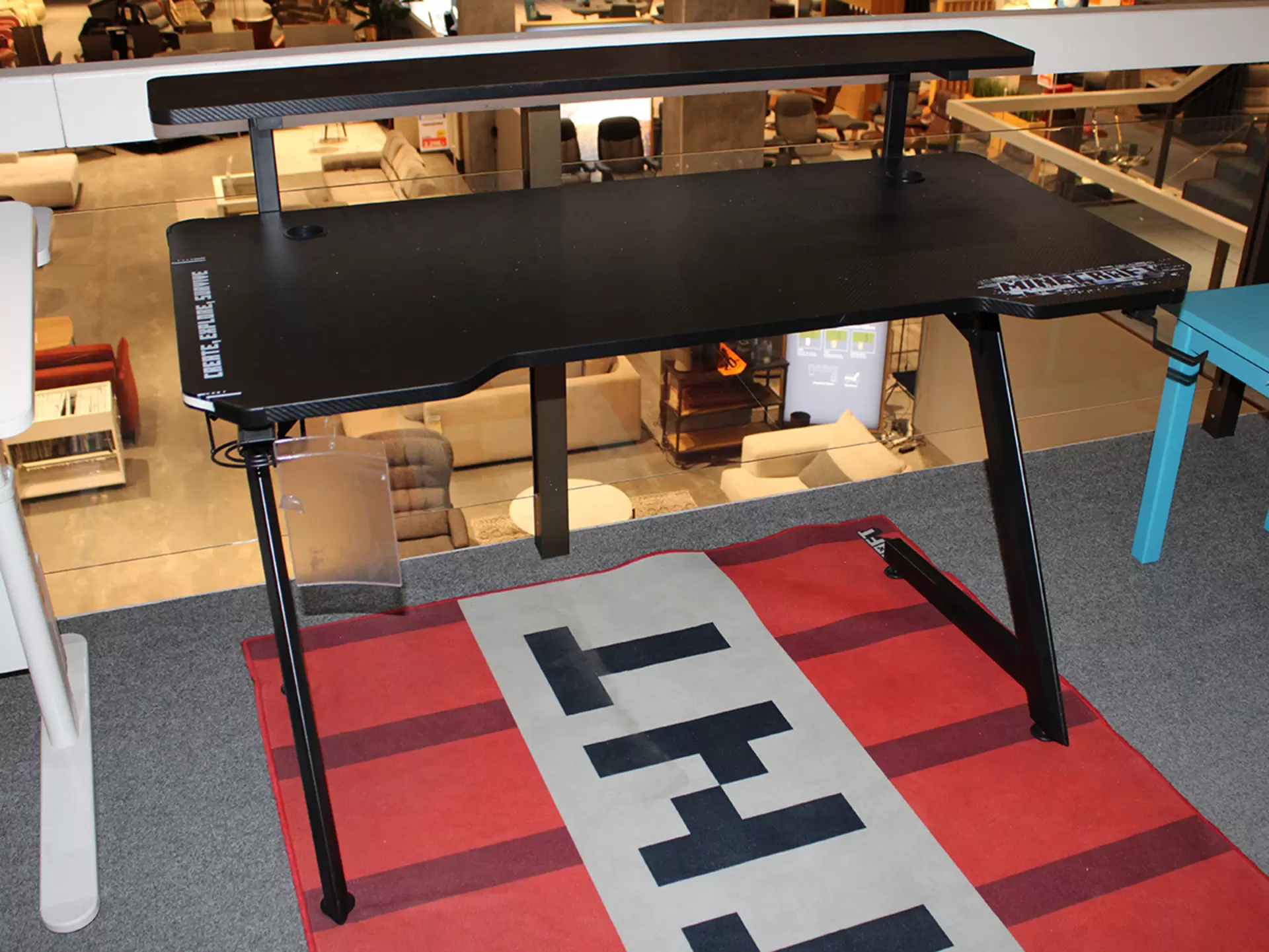 Gaming Tisch MINECRAFT Holz Schwarz