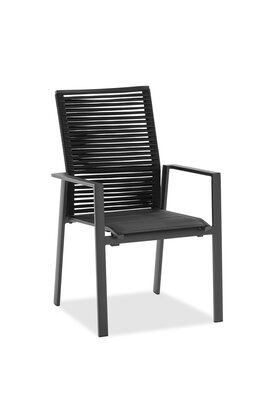 Bild von Gartenstuhl Textil grau ca. 65 x 95 x 61 cm