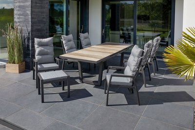 6. Bild von Gartenstuhl Textil grau ca. 59 x 109 x 66 cm