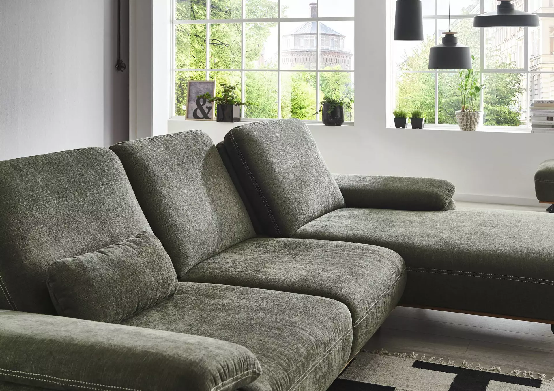 Polstergarnitur ZE-EM18063 Systempolster Textil 187 x 89 x 322 cm