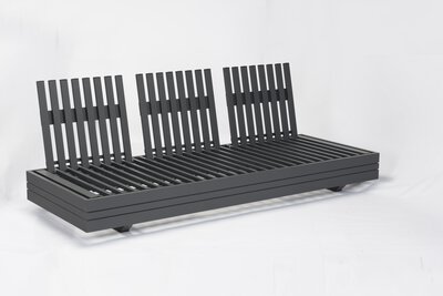 6. Bild von Loungesofa Kunststoff grau ca. 198 x 76 x 81 cm
