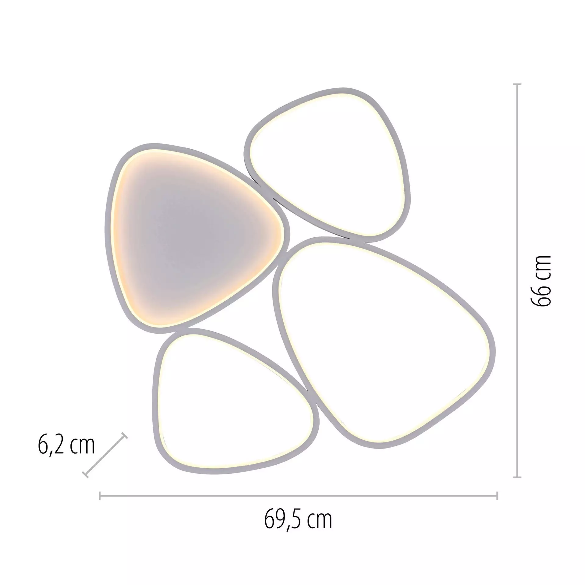 Deckenleuchte SW PEBBLES SCHÖNER WOHNEN-Kollektion Metall 66 x 6 x 69 cm