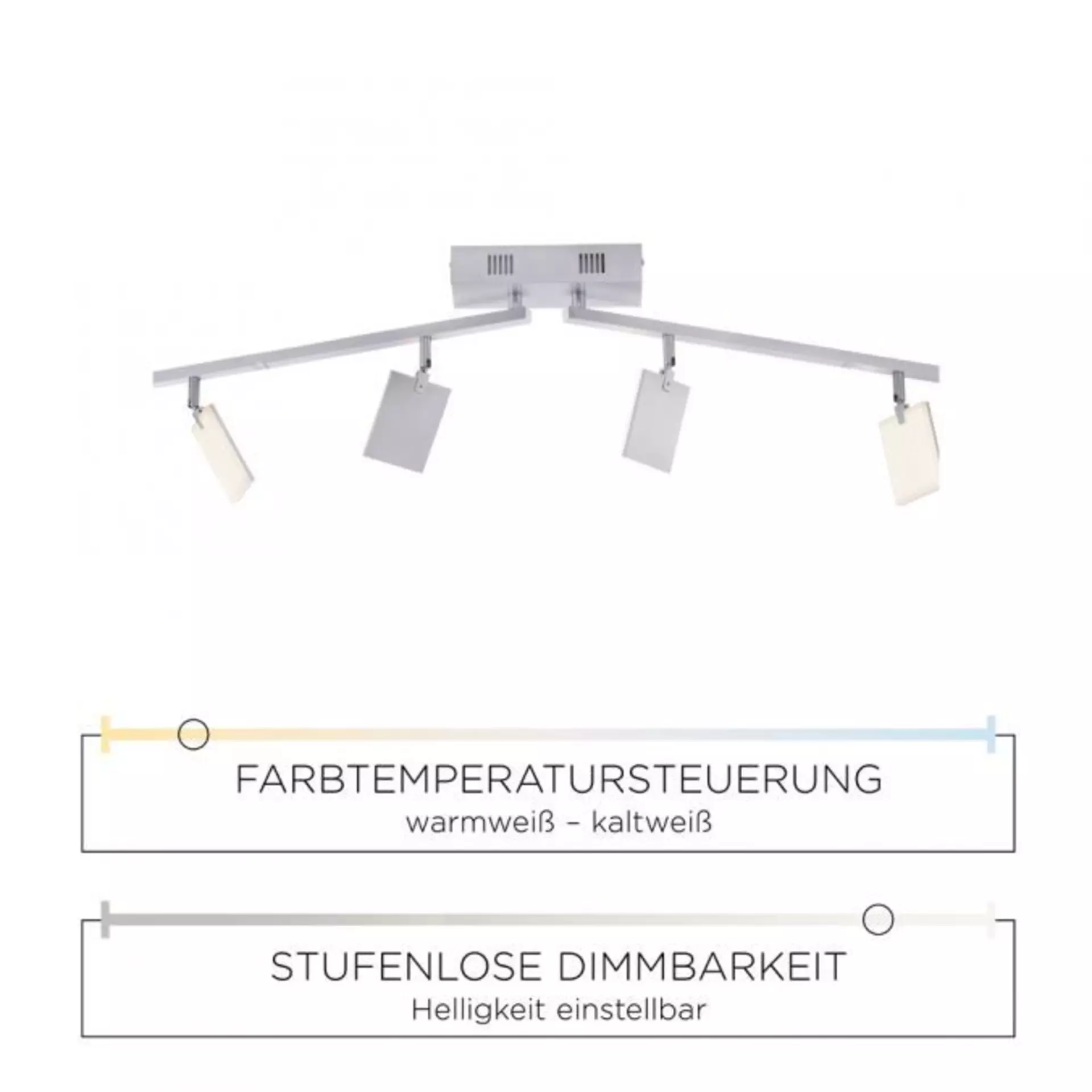 Deckenspot PURE-MIRA Paul Neuhaus Metall 101 x 23 x 7 cm