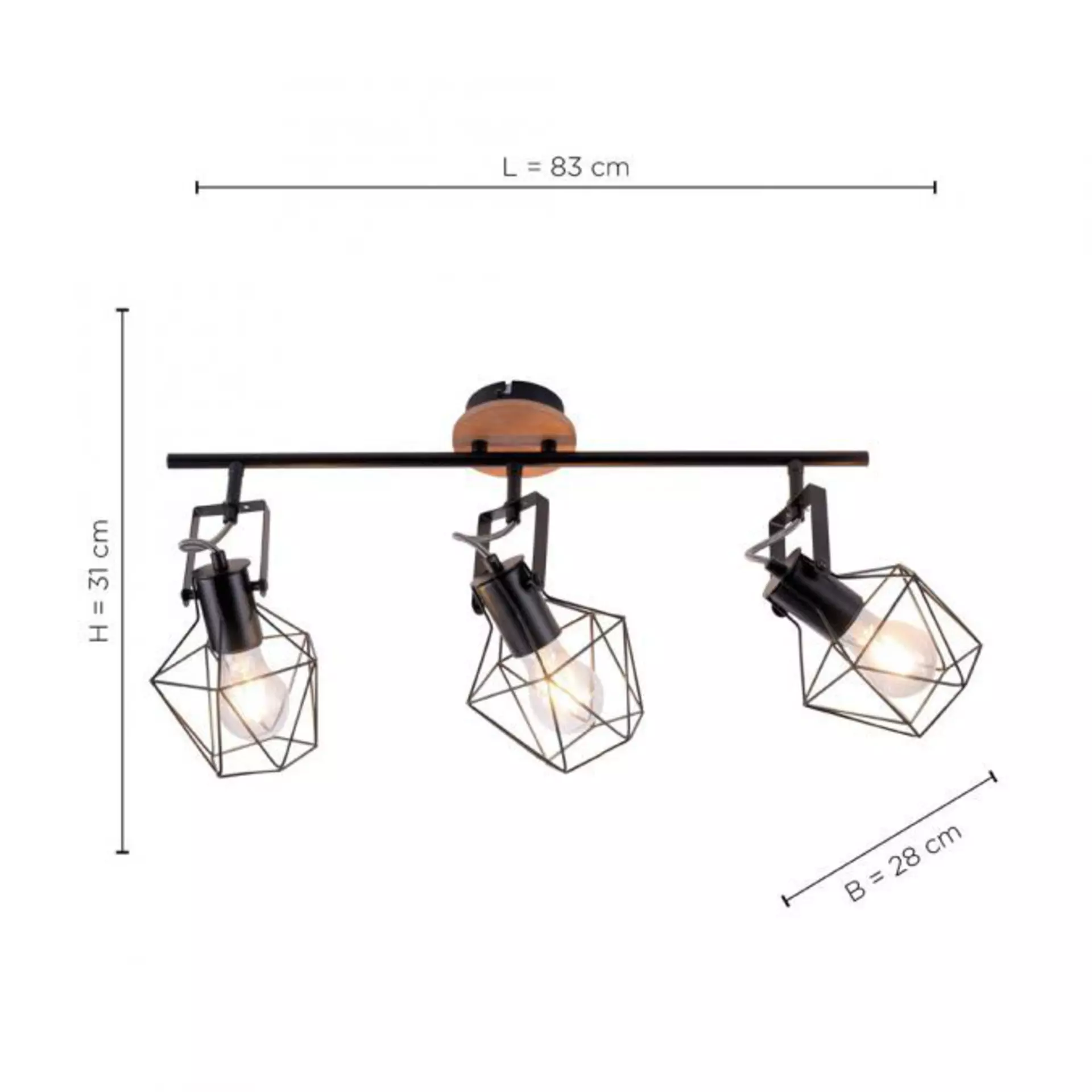 Deckenleuchte JARO JUST LIGHT Metall 83 x 26 x 14 cm