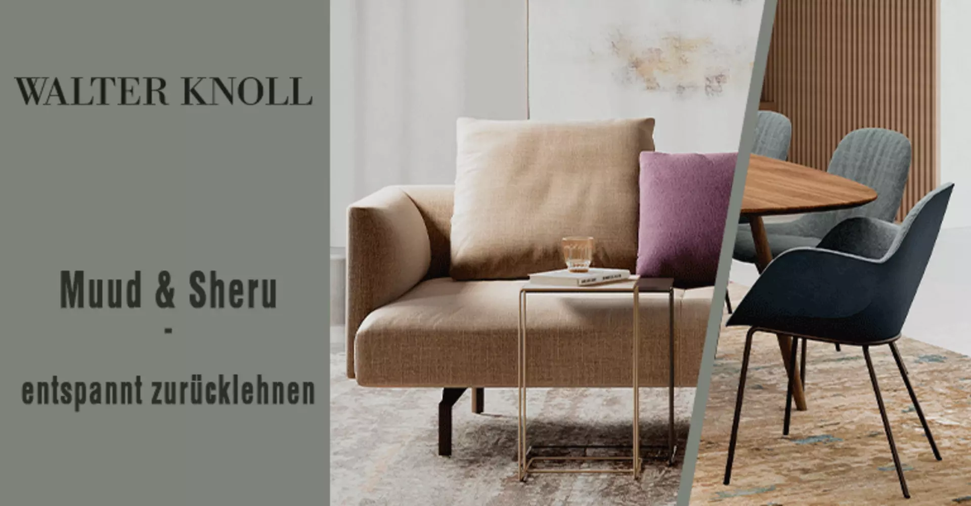 Walter Knoll Vorteilsaktion - mit Sofa Muud und Stuhl Sheru entspannt zurücklehnen