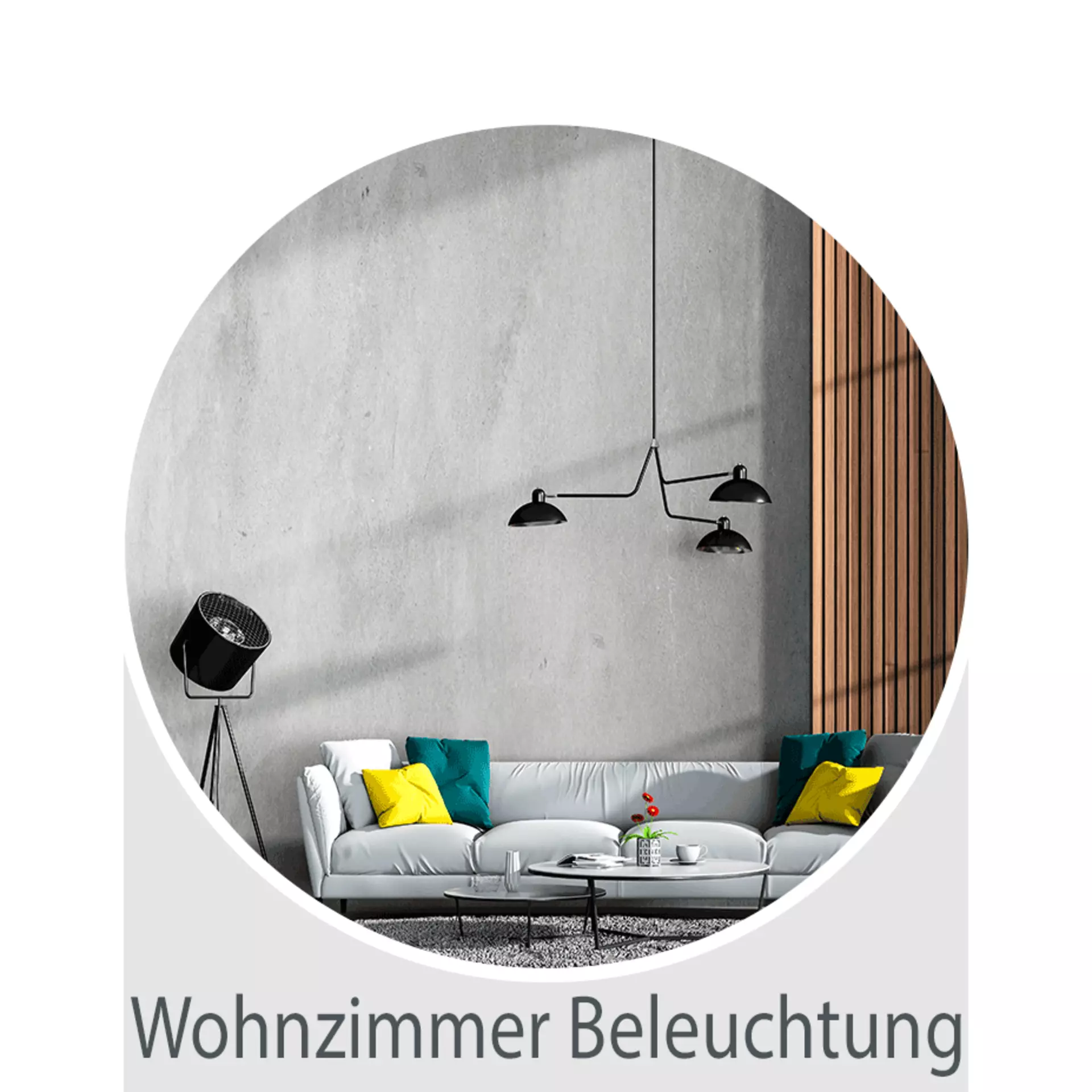 wohnzimmer mit dekorativer beleuchtung