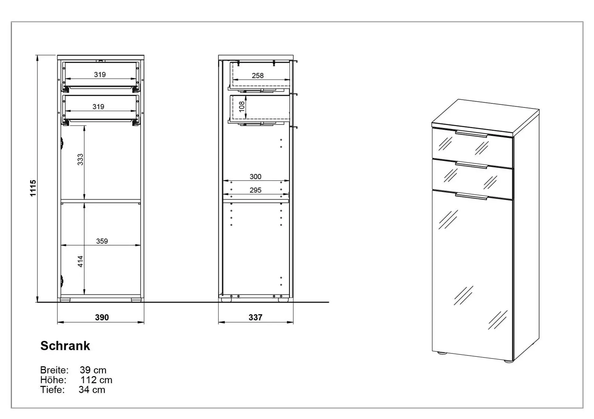 Badmöbelset GW-PESCARA Germania Metall 58 x 34 x 70 cm