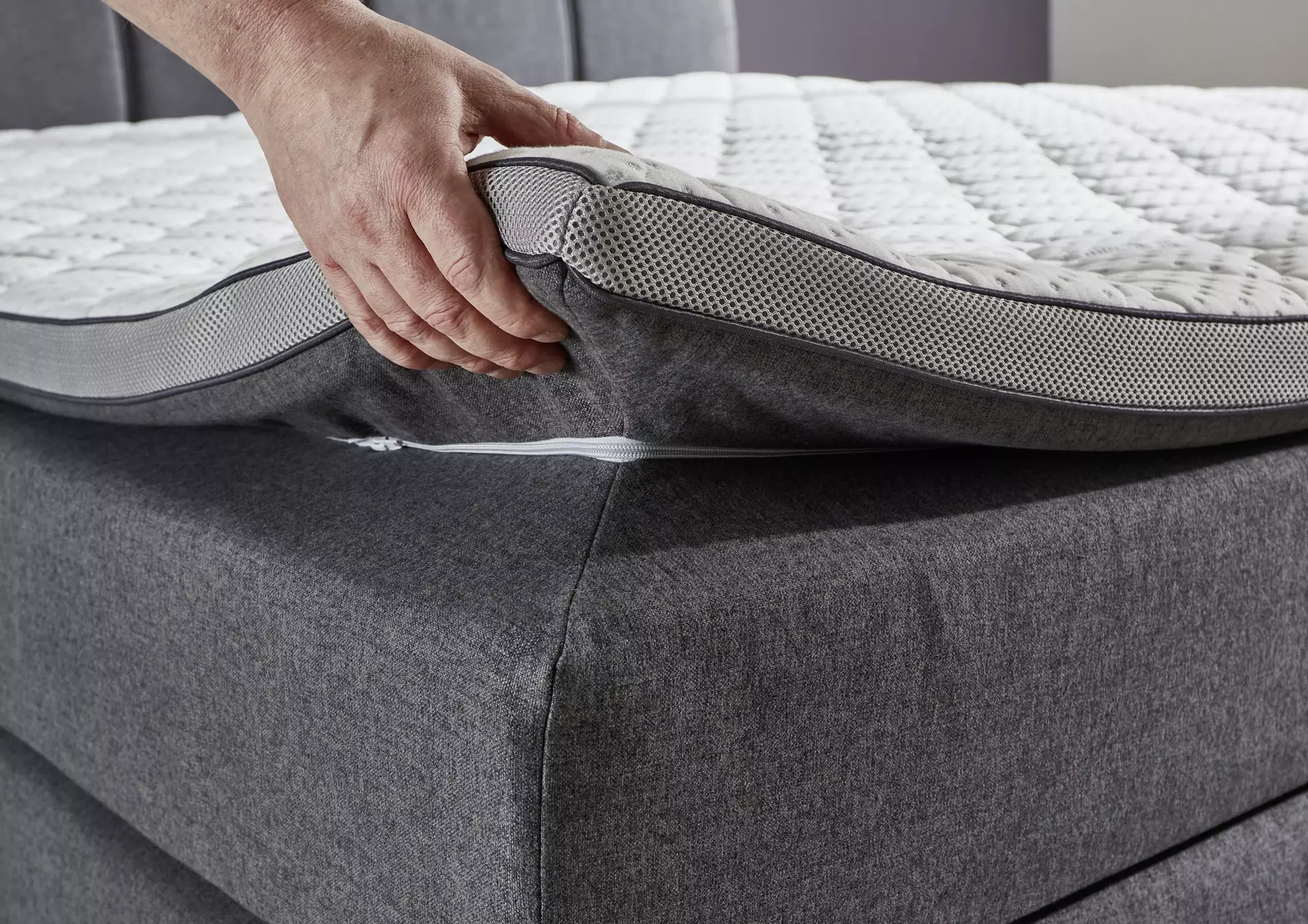 Boxspringbett BX2460 BXSet Davie 180x200 L MT Sun Garden Textil 189 x 109 x 217 cm