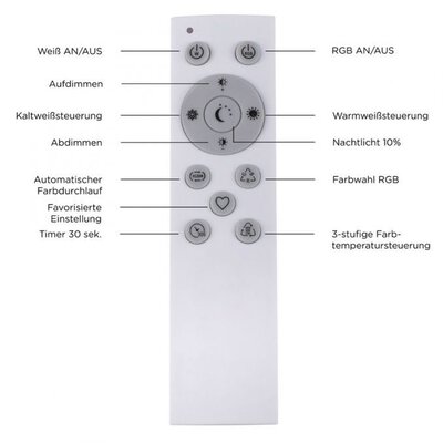 2. Bild von Deckenleuchte LED Fernbedienung weiß