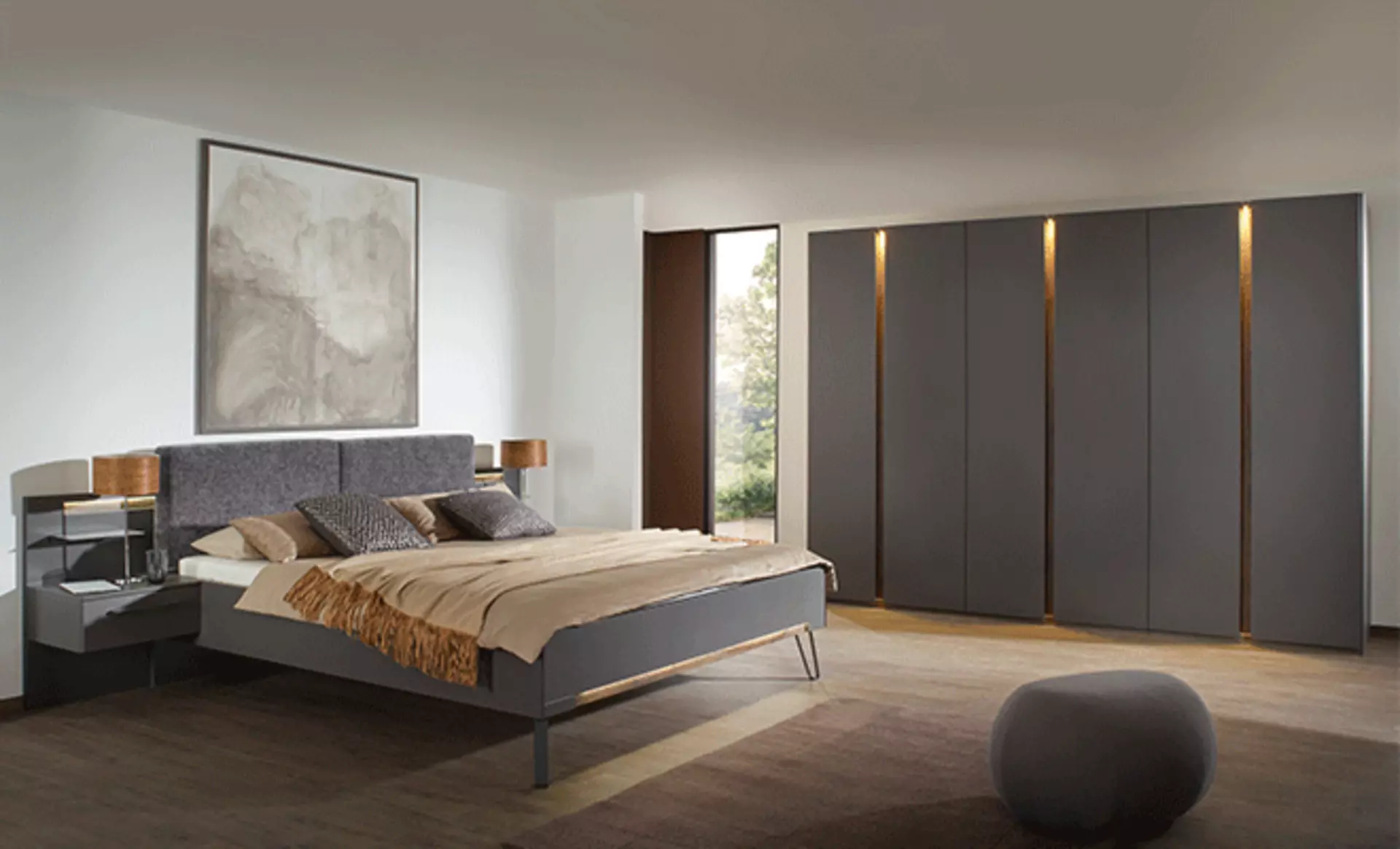 graues Komplettschlafzimmer
