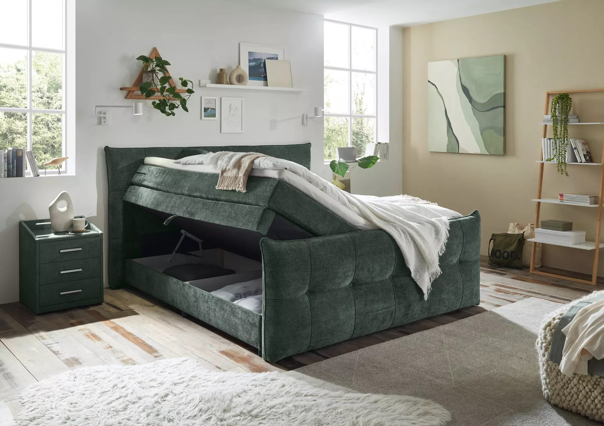 Boxspringbett KENIA ED-Lifestyle Textil 205 x 126 x 234 cm