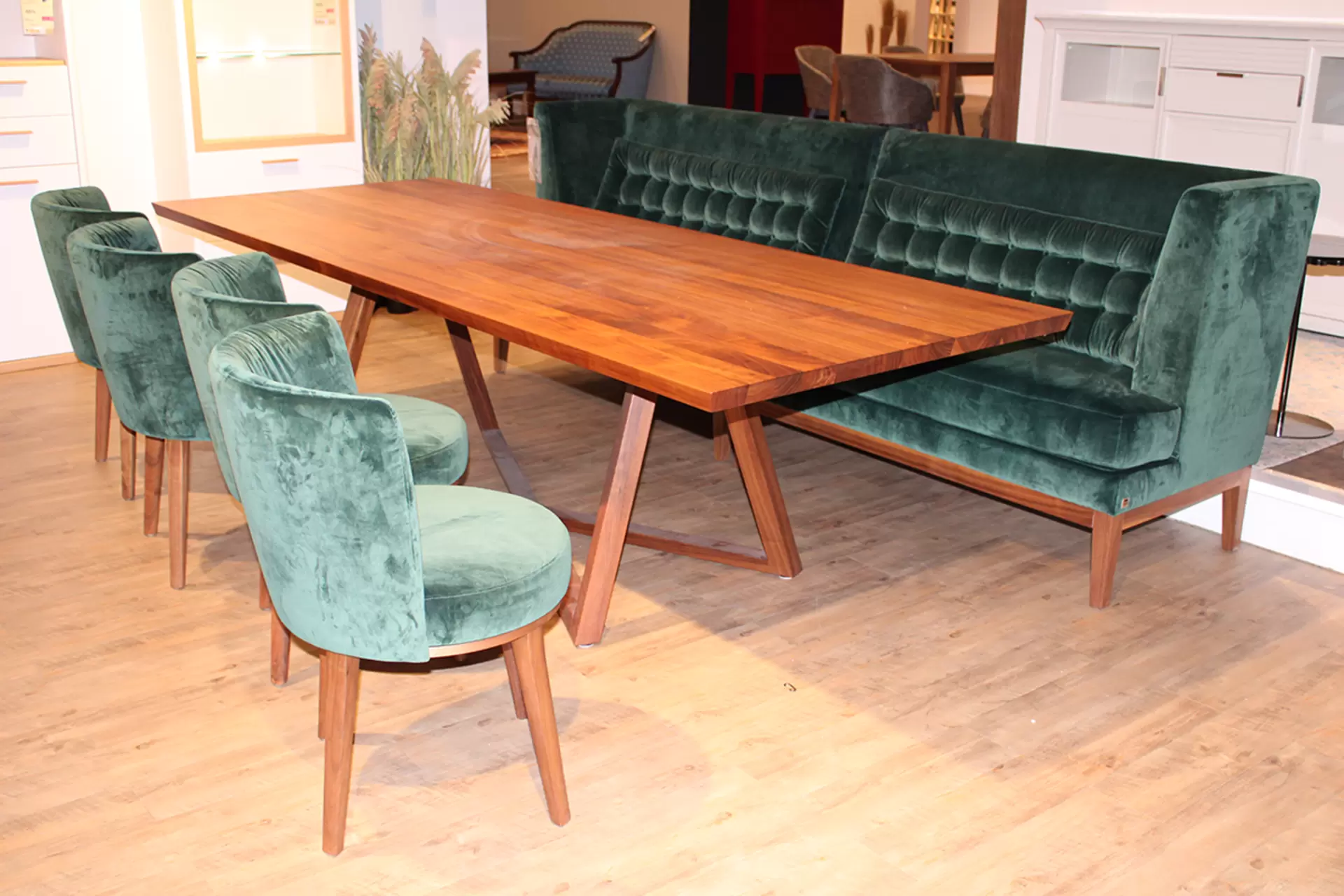 Tischgruppe POLO Holz + Stoff