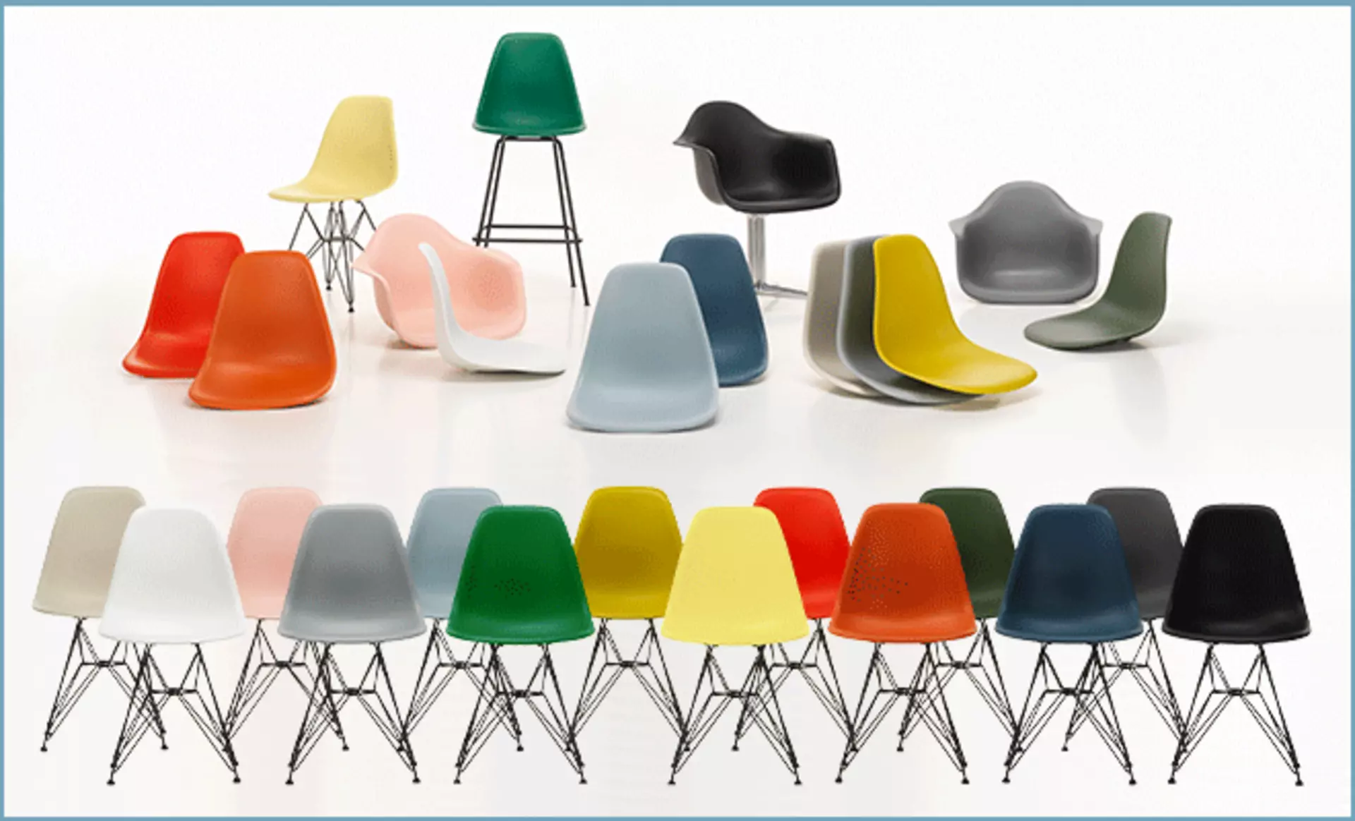 Der Eames Plastic Chair RE von Vitra in vielen verschiedenen Farben erhältlich