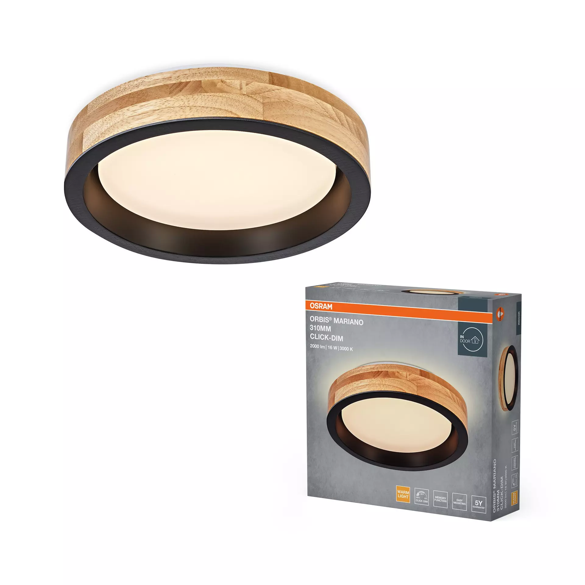 Deckenleuchte Mariano OSRAM Metall 