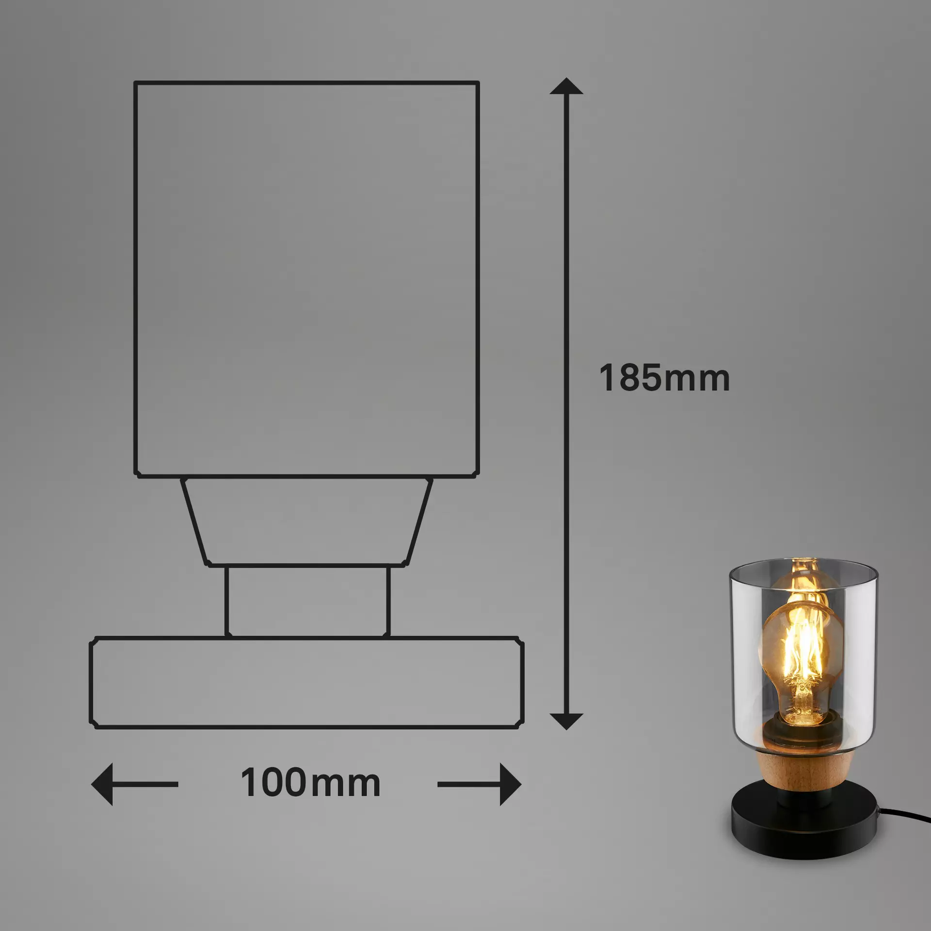 Tischleuchte ROYK Briloner Metall 10 x 18 x 10 cm