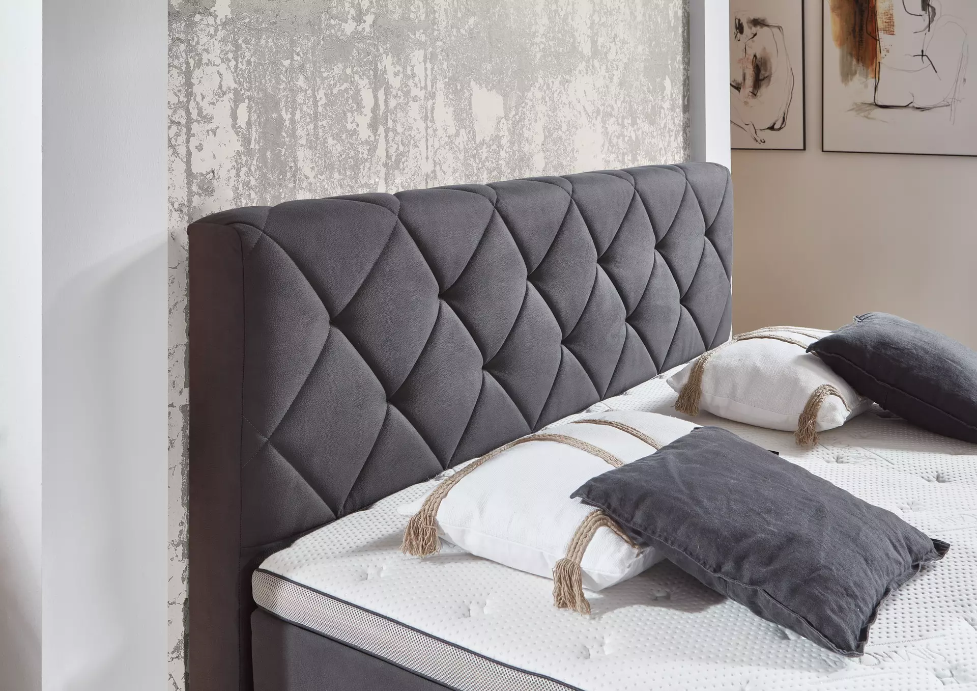 Boxspringbett BX2180 BXSet 180X200 MT L 50407-700 Sun Garden Textil 180 x 104 x 214 cm