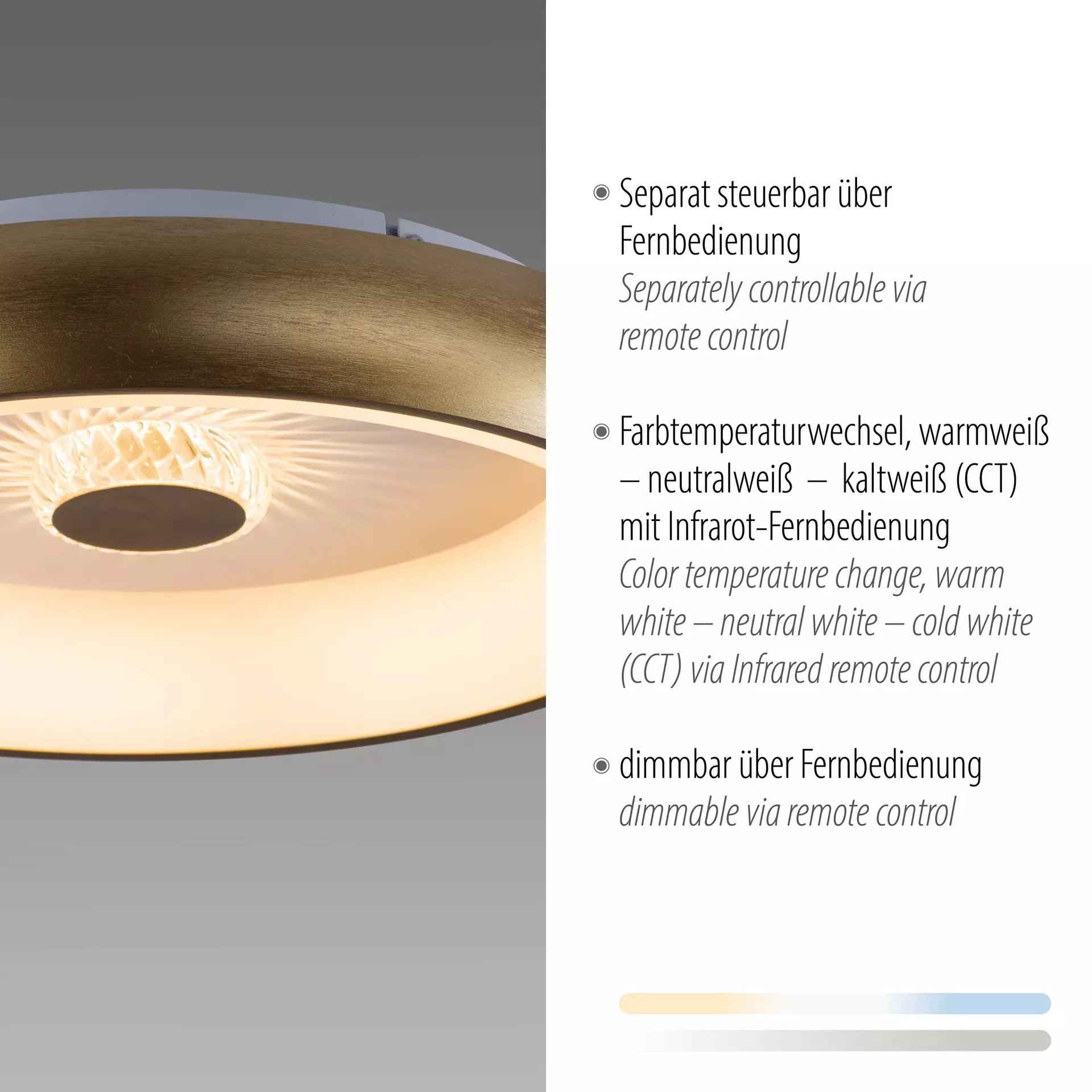 Deckenleuchte VERTIGO JUST LIGHT Metall 45 x 9 x 45 cm
