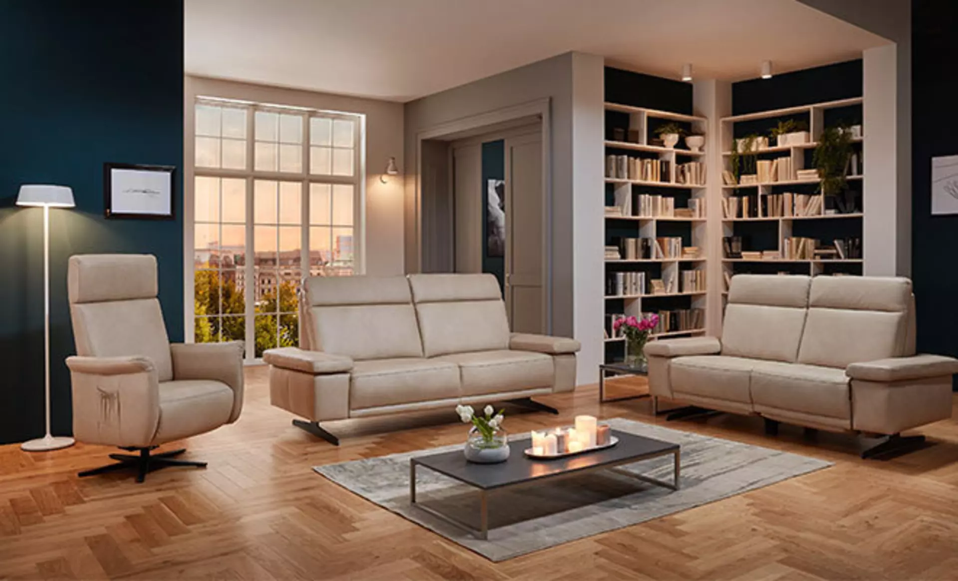 1- und 2- Sitzer in einem Wohzimmer