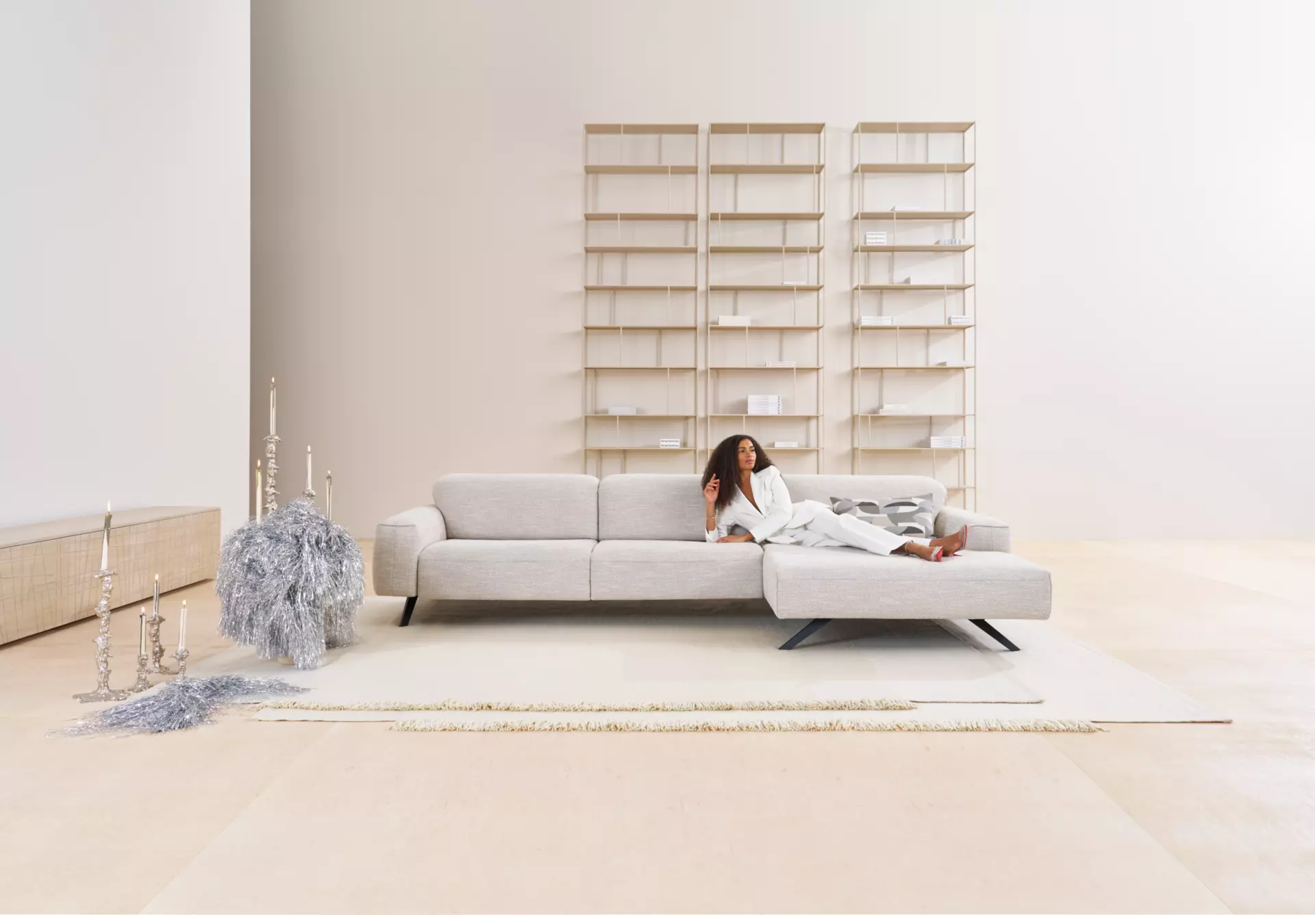 Polstergarnitur 1552 Himolla Textil 165 x 77 x 337 cm