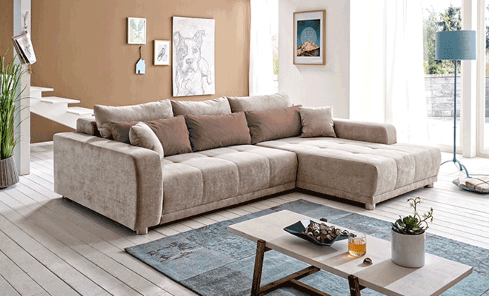 Beige Couch - Modernes Wohnzimmer | Möbel Inhofer