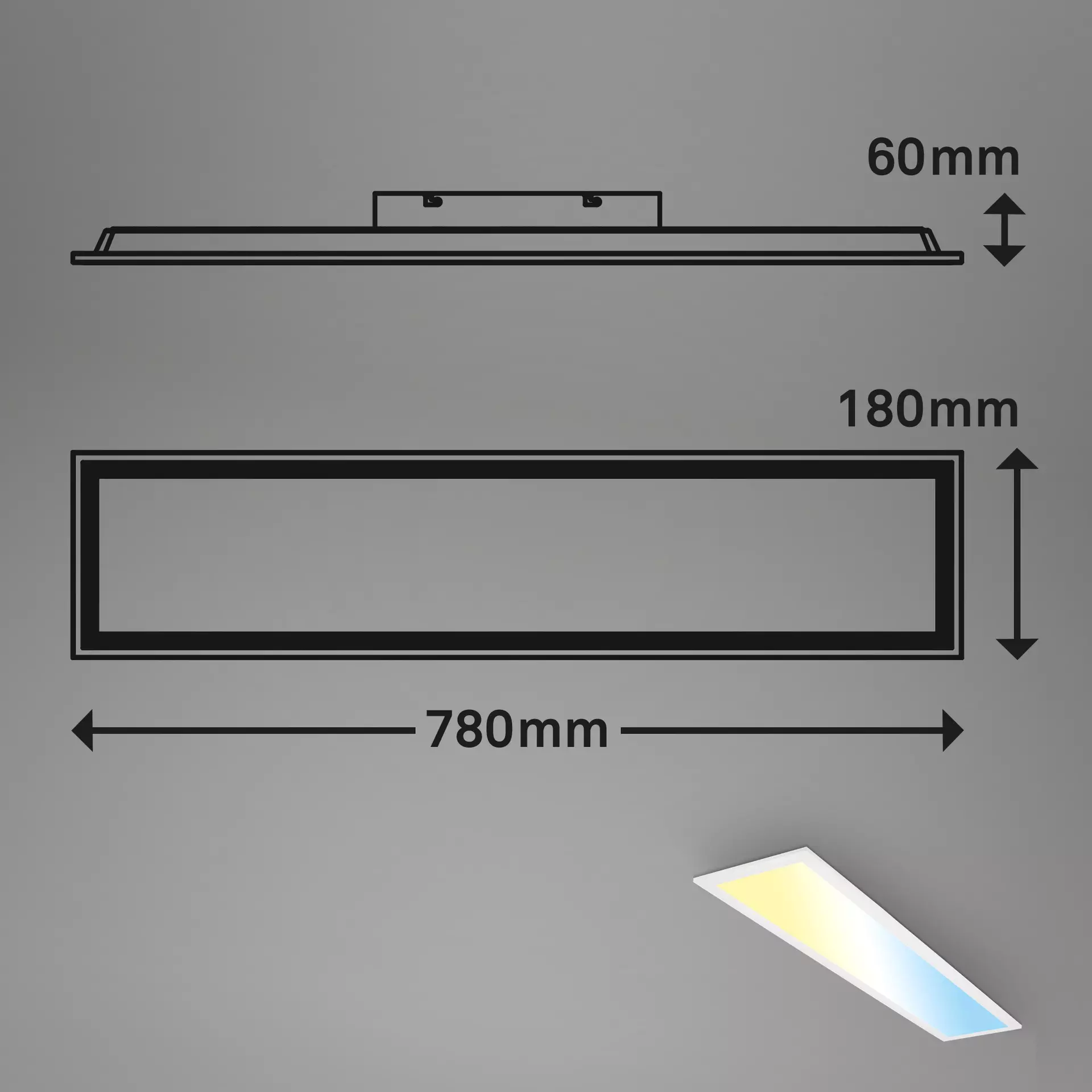 Deckenleuchte PIATTO Briloner Metall 78 x 6 x 18 cm