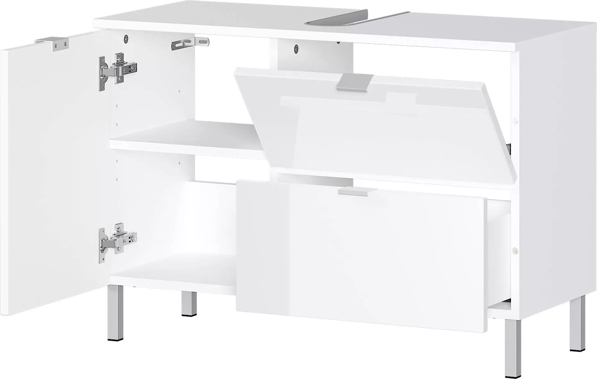 Waschbeckenunterschrank ca. 80 x 56 x 34 cm weiß | Möbel Inhofer | Unterschränke
