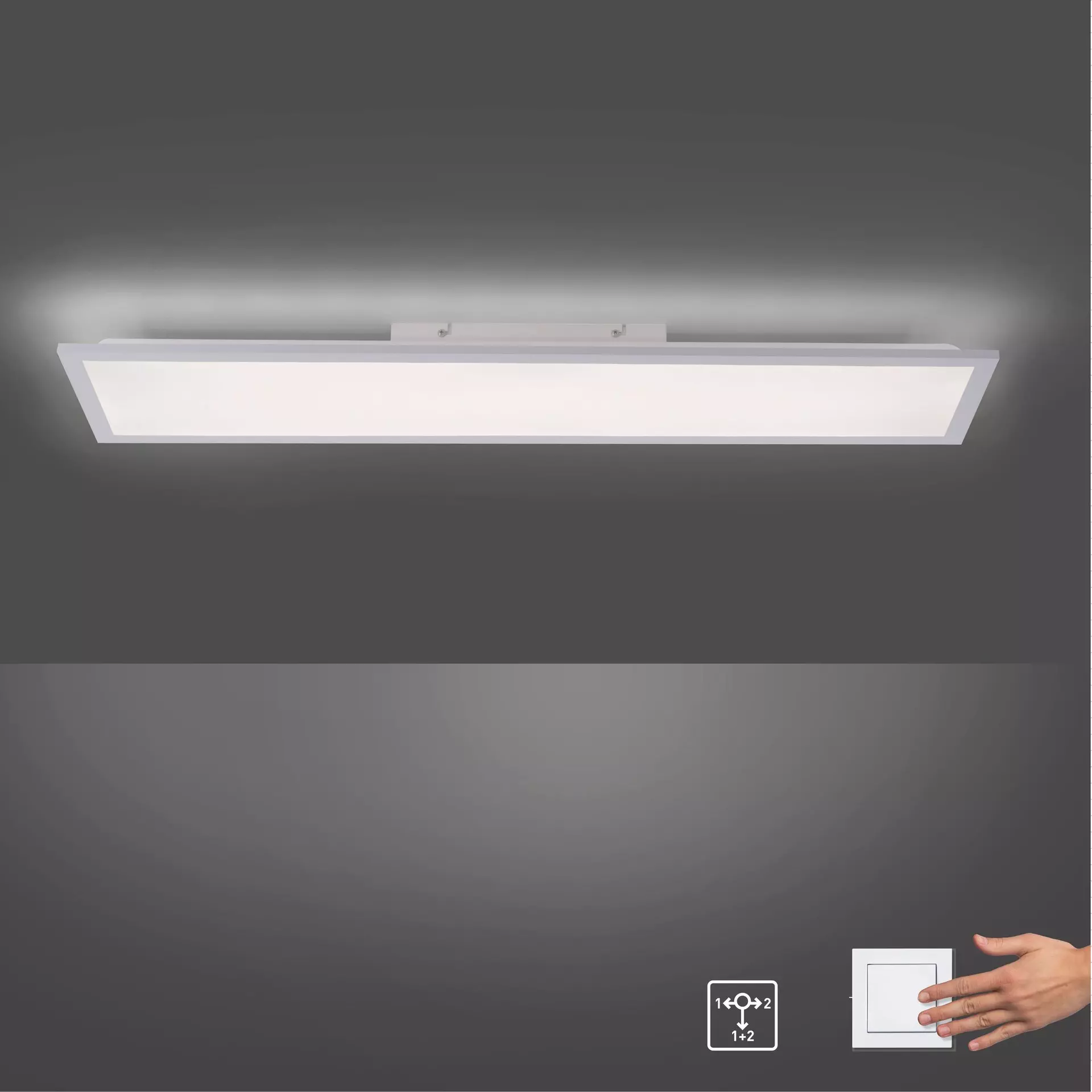 Deckenleuchte FLAT JUST LIGHT Metall 100 x 6 x 25 cm