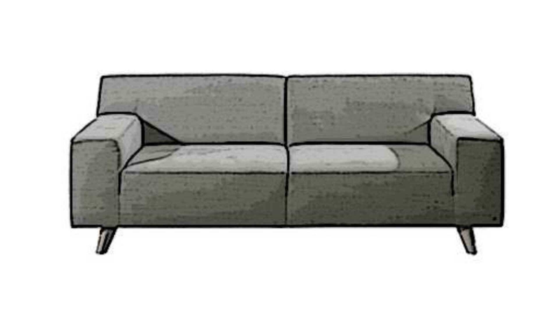 Icon für Sofa und Couches ist ein Zweisitzer-Sofa mit Stoffbezug.
