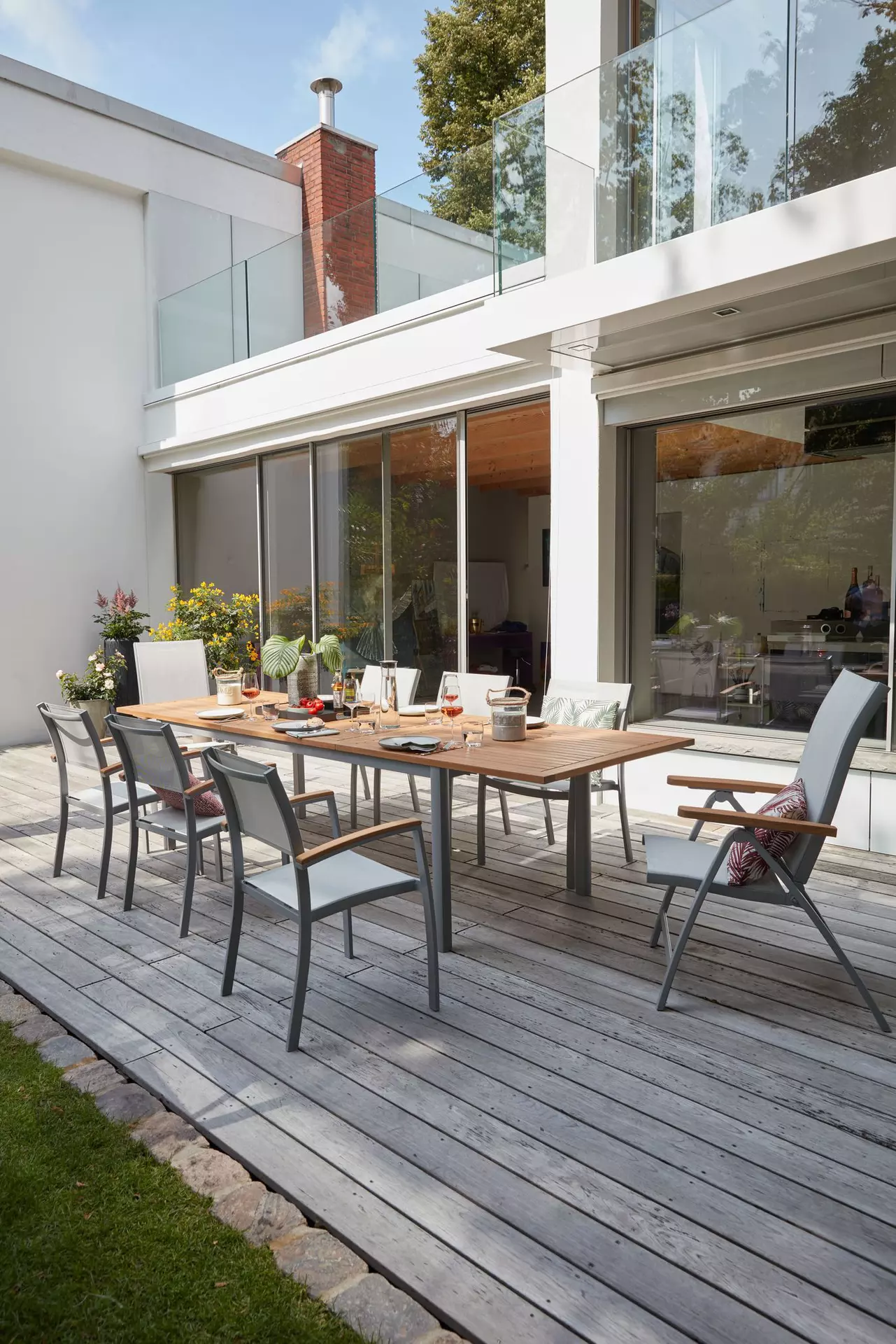 Stapelstuhl SYLT Outdoor Textil 58 x 88 x 59 cm