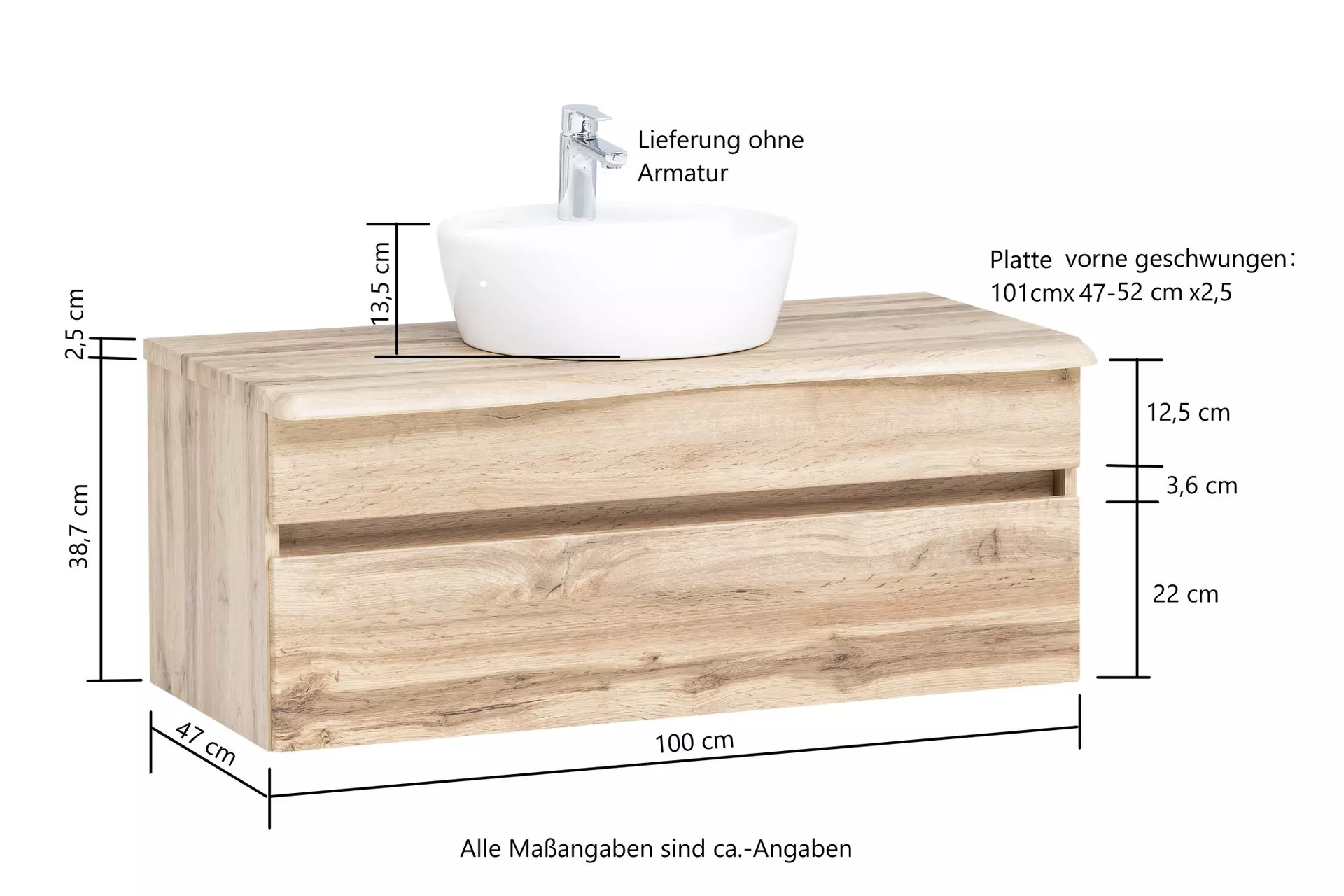 Waschtischunterschrank Villach Coco Badwelten Holzwerkstoff 47 x 41 x 100 cm