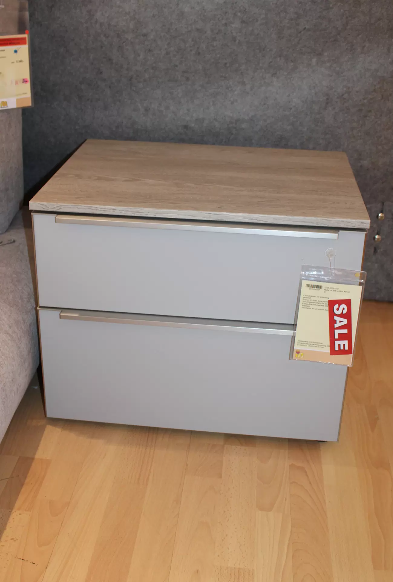 Nachtkonsole ALEGRO2 STYLE Platin Eiche NB / grau