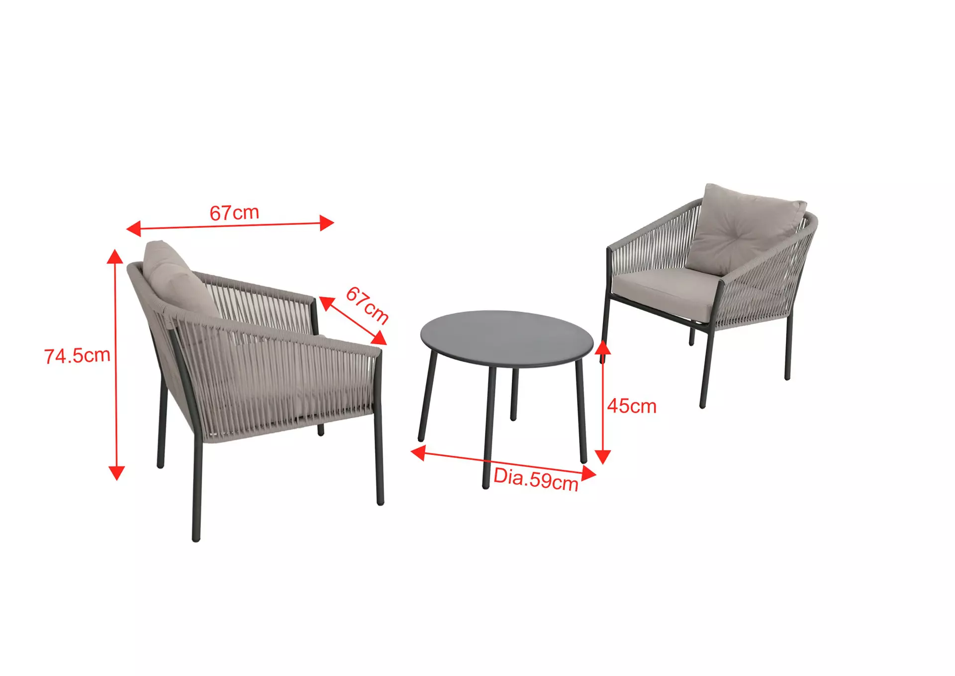 Gartenmöbelset GAVOI Outdoor Textil 