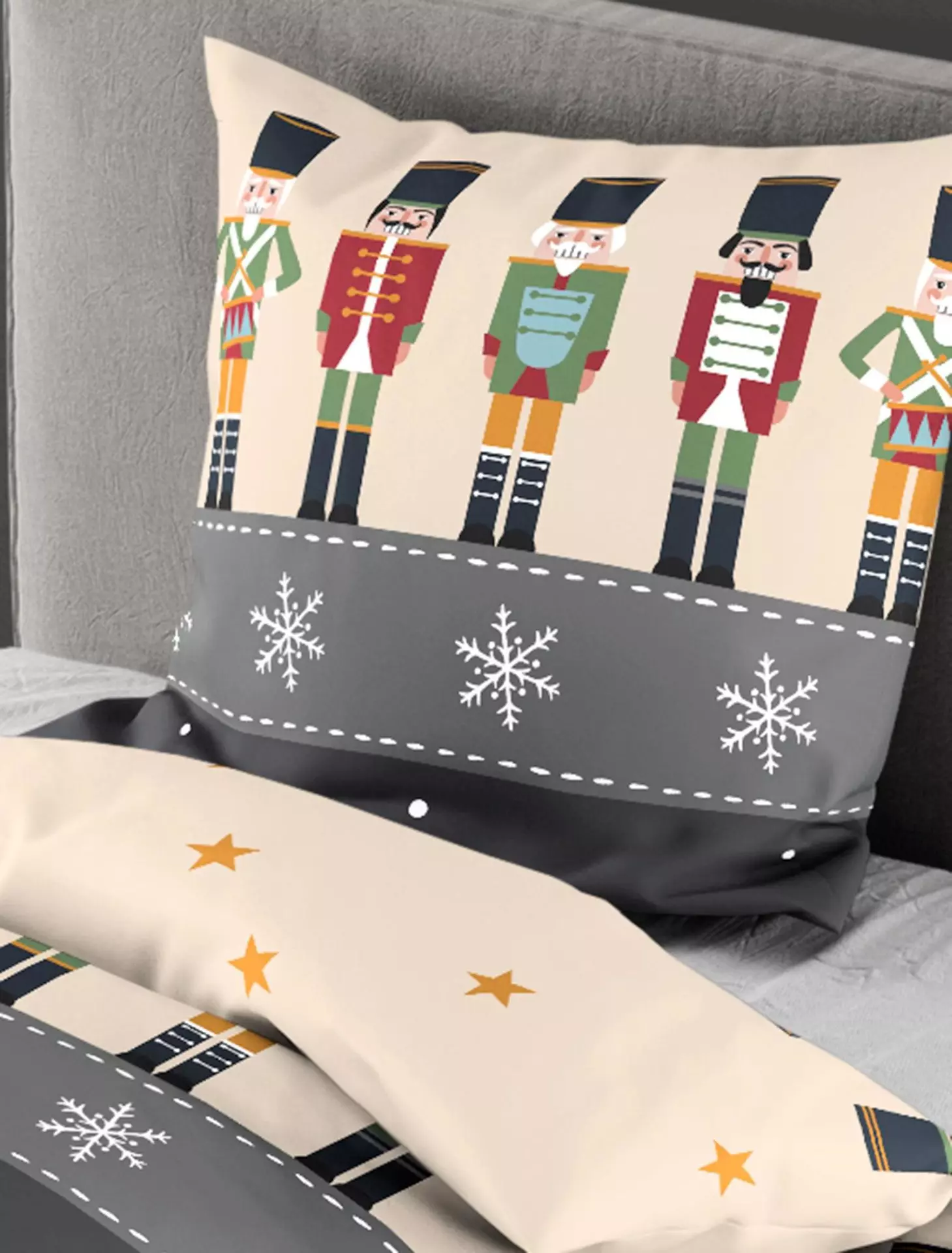 Biber-Bettwäsche Nussknacker x-mas Bierbaum Textil 135 x 200 cm