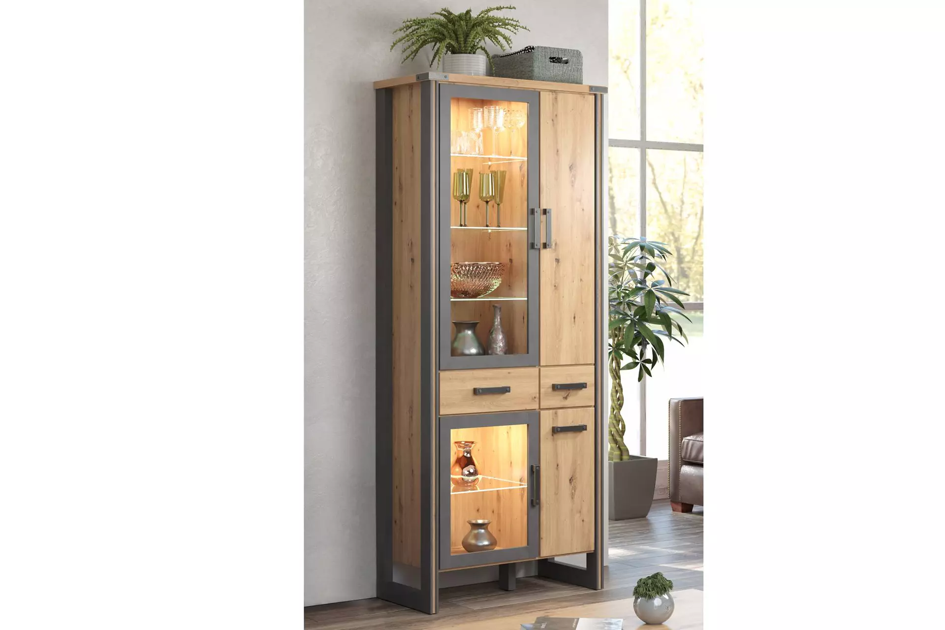 Vitrine Mia/Mia2WO CELECT Holzwerkstoff 42 x 212 x 89 cm