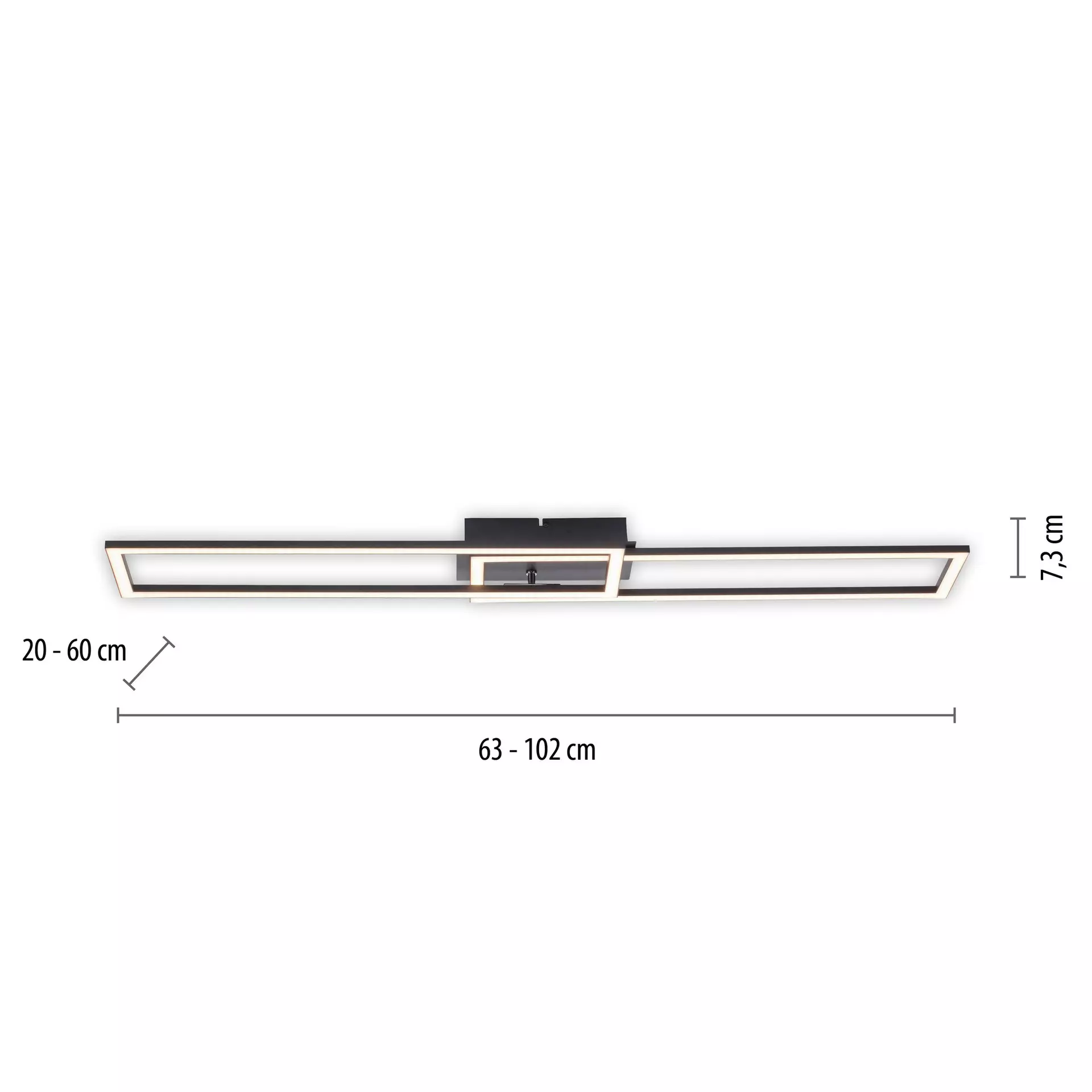 Deckenleuchte IVEN JUST LIGHT Metall 60 x 7 x 102 cm