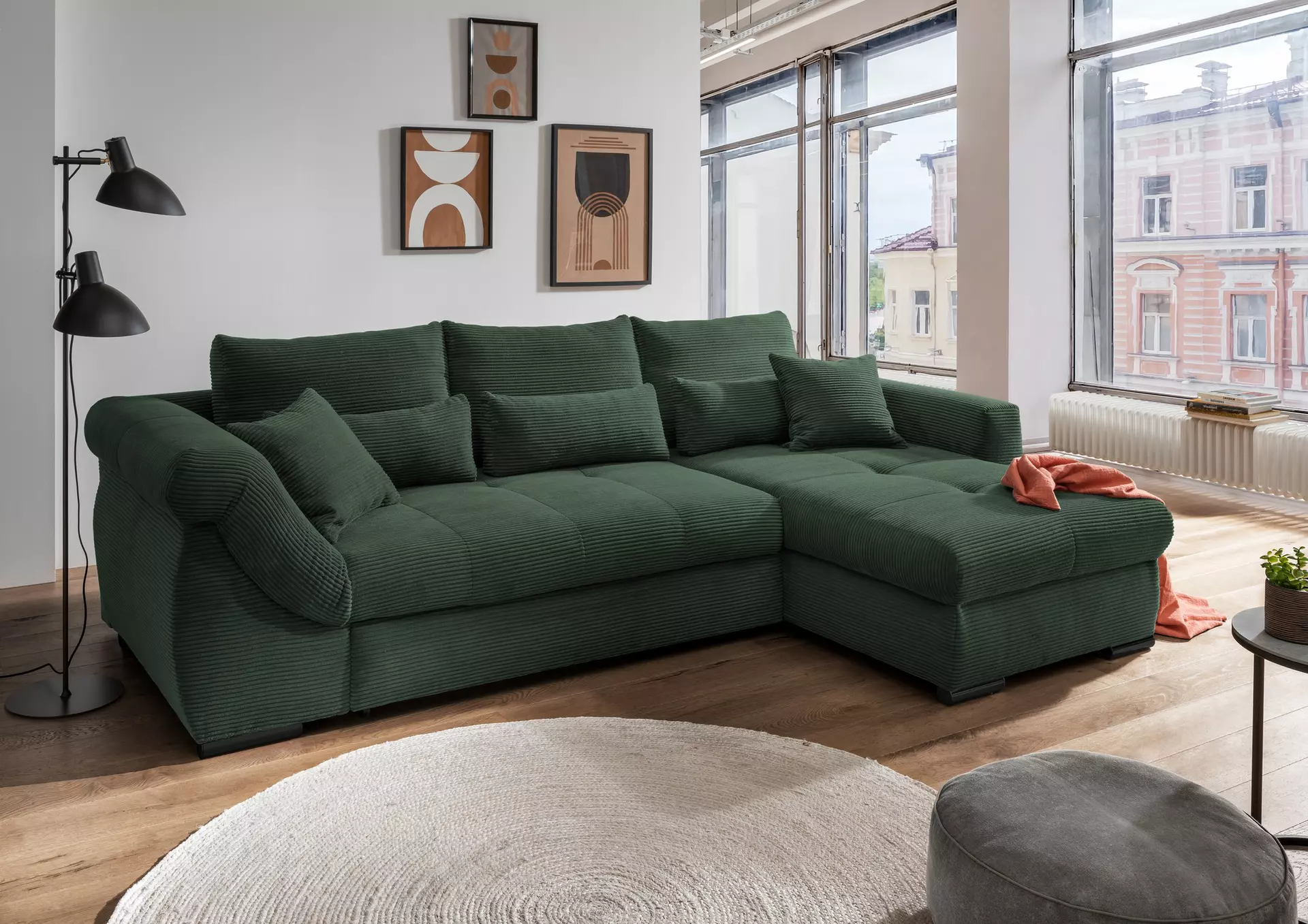 himolla Ecksofa »1928«, (Sofa mit oder ohne Hocker auswählen!), mit Hocker,  Füße Edelstahloptik online bestellen