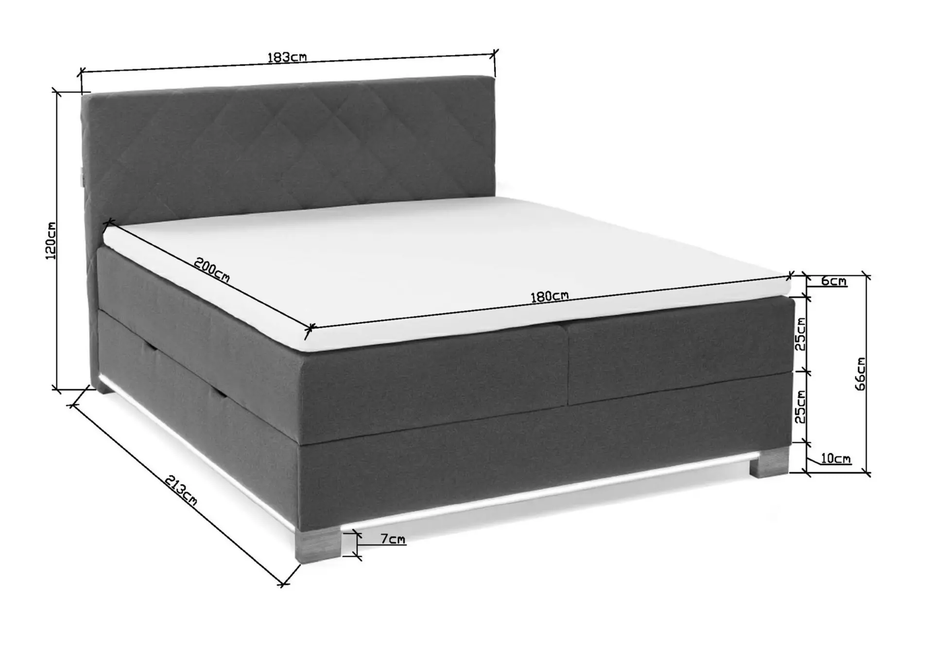 Boxspringbett MESSINA Meise Möbel Textil 368 x 118 x 108 cm