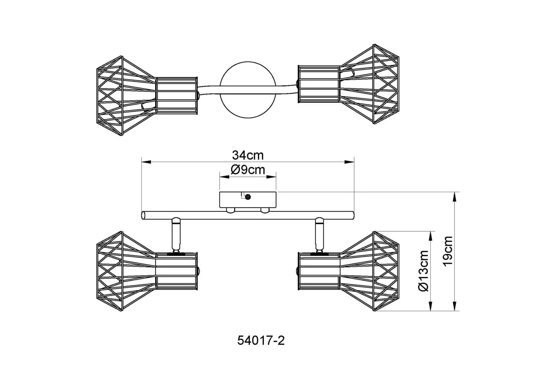 Strahler PRISKA Globo Metall 34 x 19 x 13 cm