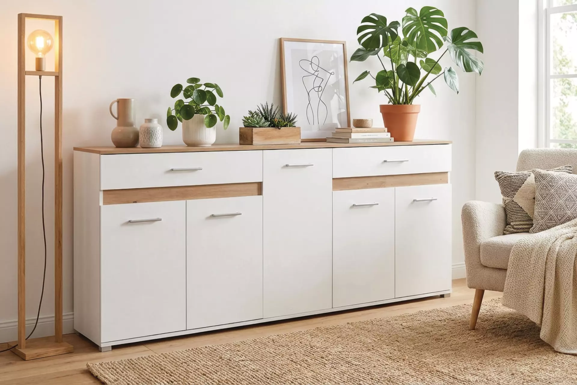 Sideboard VOLOS finori Holzwerkstoff 38 x 90 x 200 cm