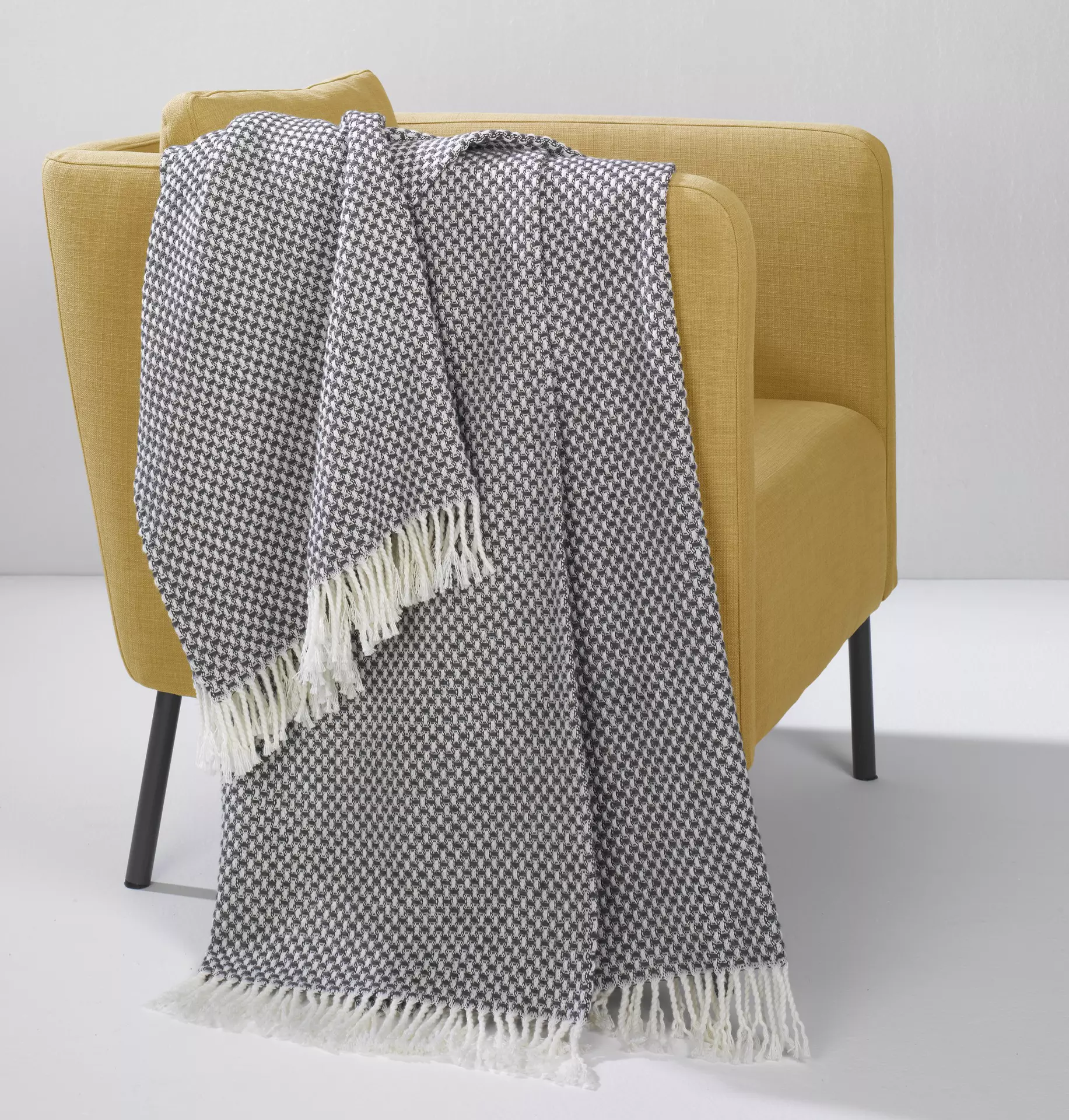 Strickdecke Strickdecke mit Fransen MONDO Textil 150 x 200 cm